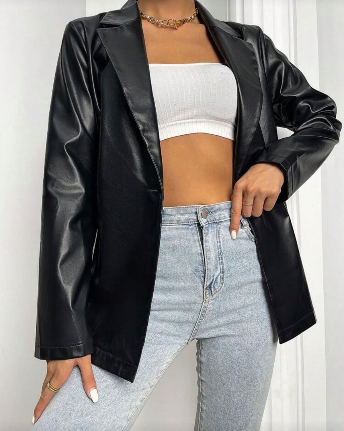 Blazer de cuerina