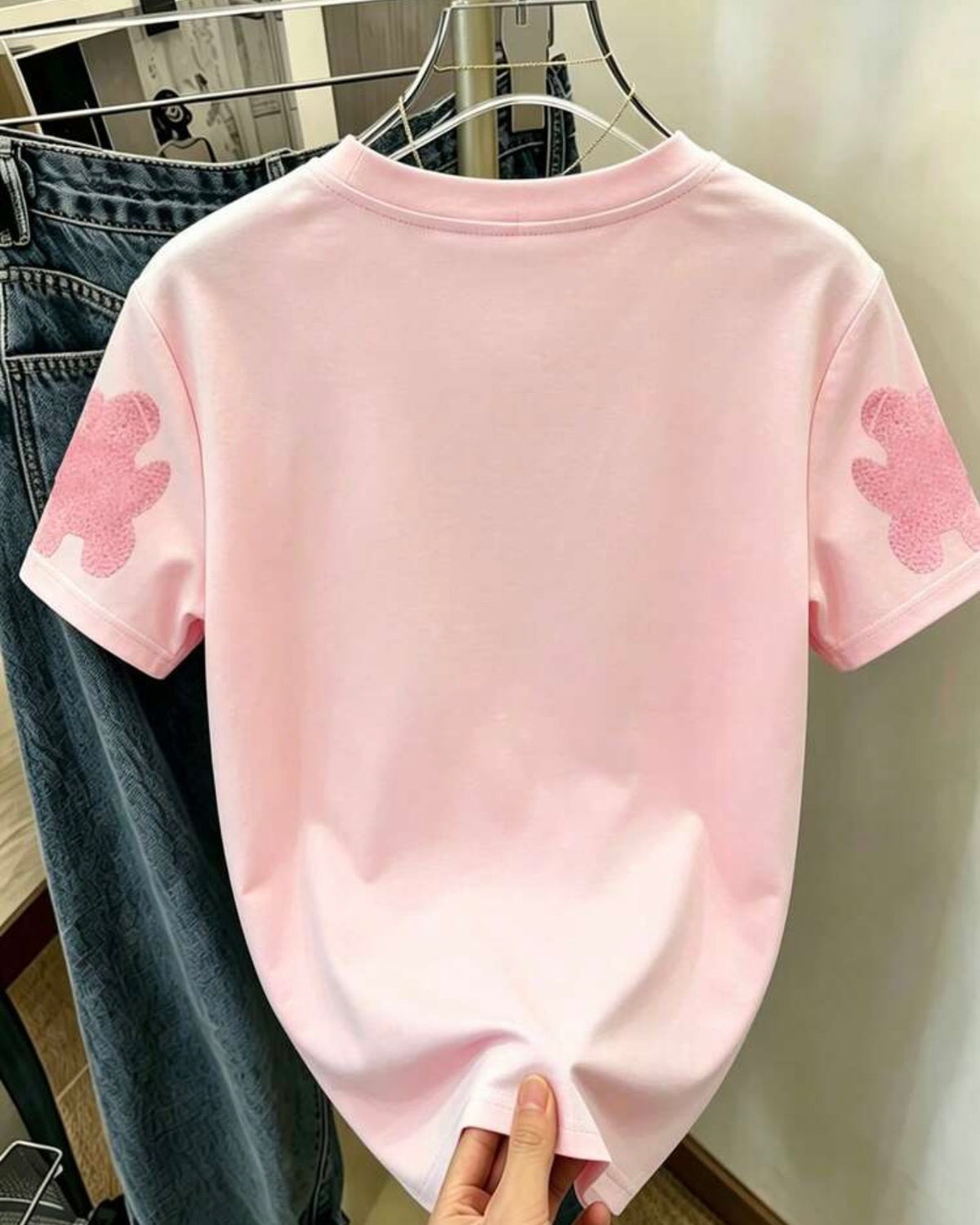 Blusa rosa con flores rosa