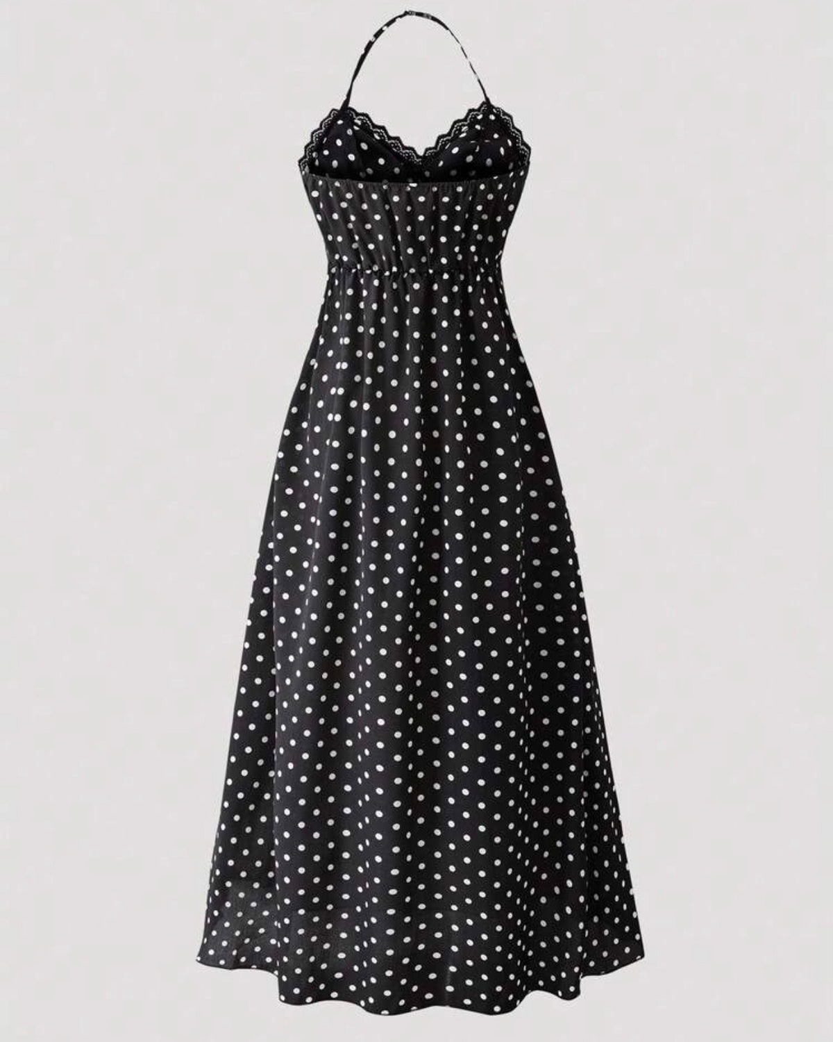 Vestido negro de puntos