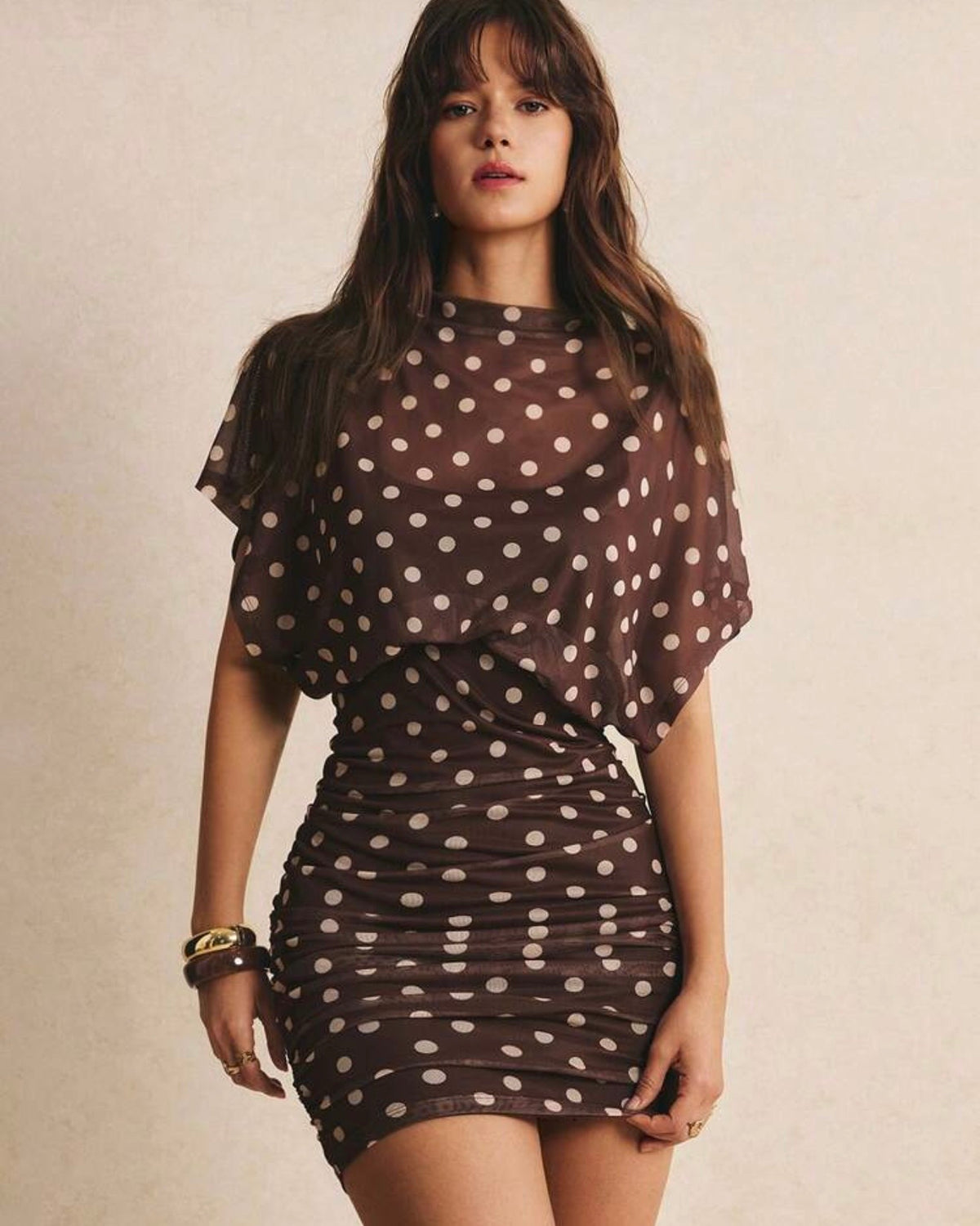Vestido corto café