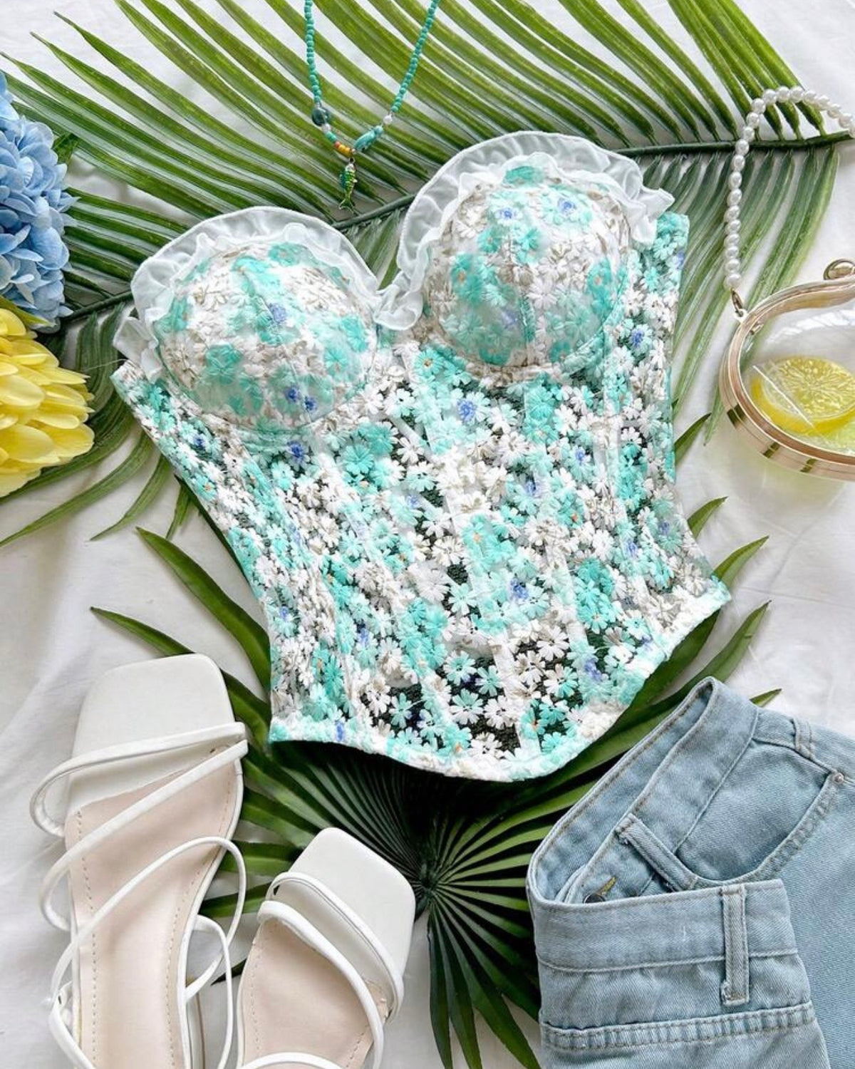 Corset verde menta