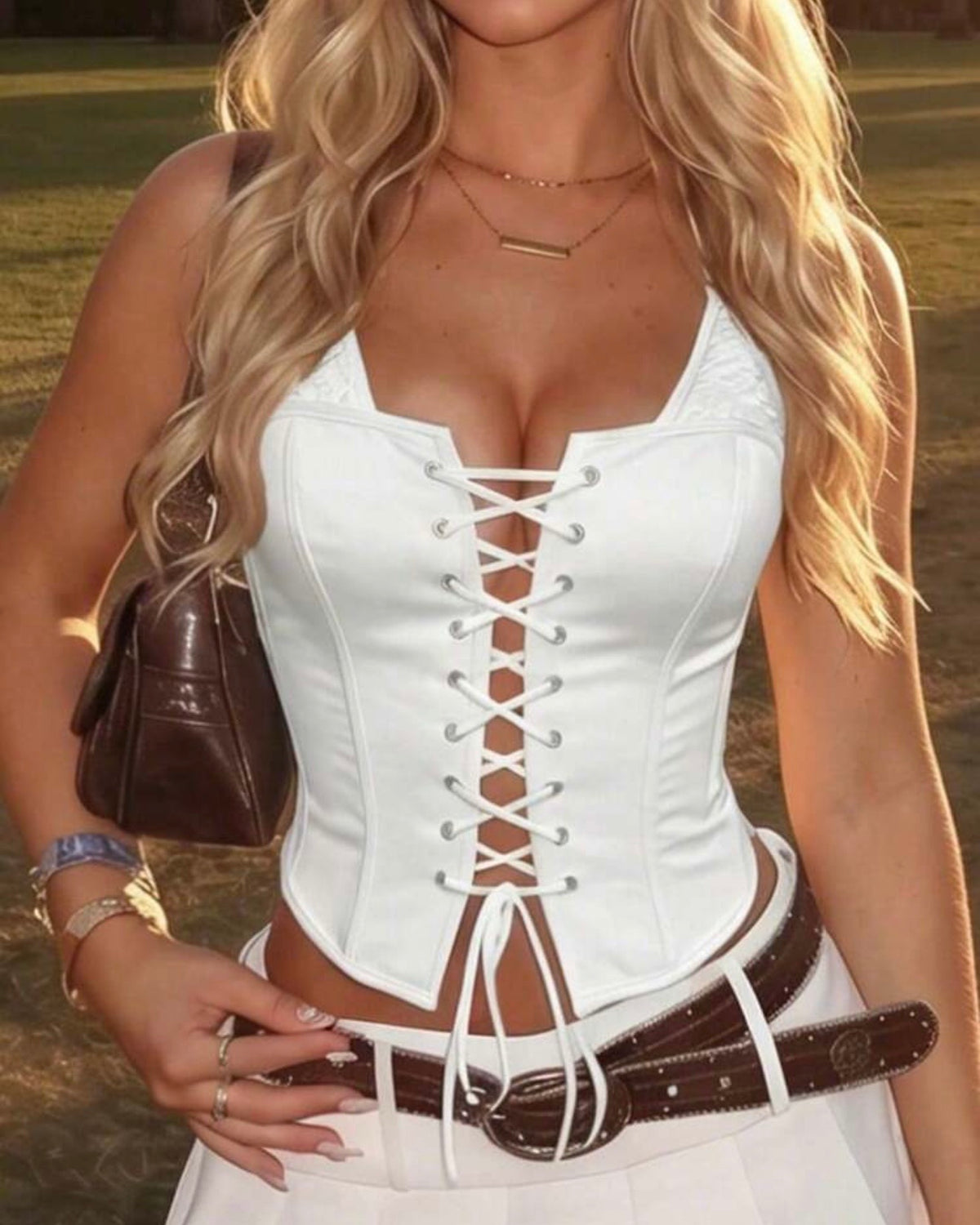 Corset blanco tirantes finos