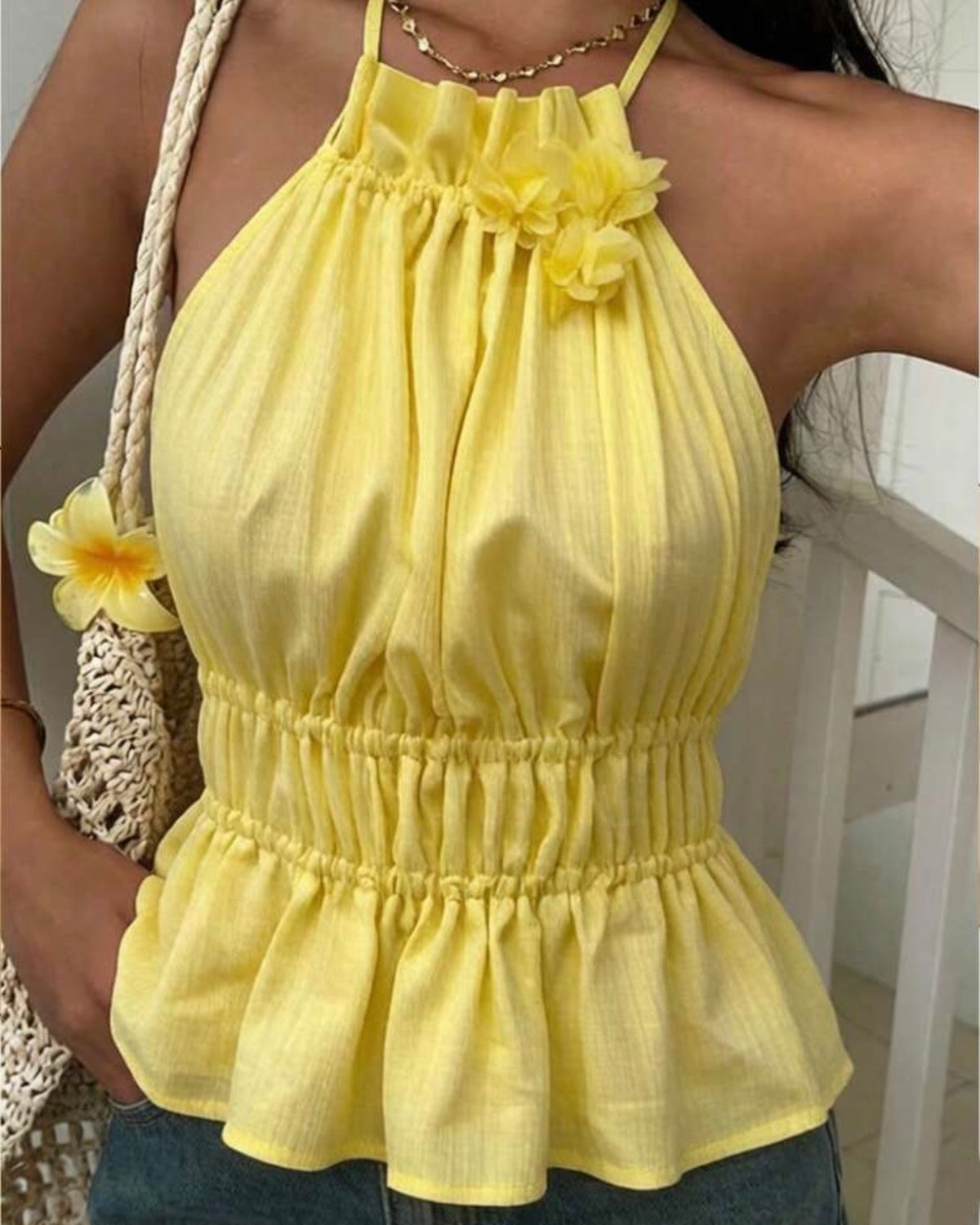 Crop top amarillo