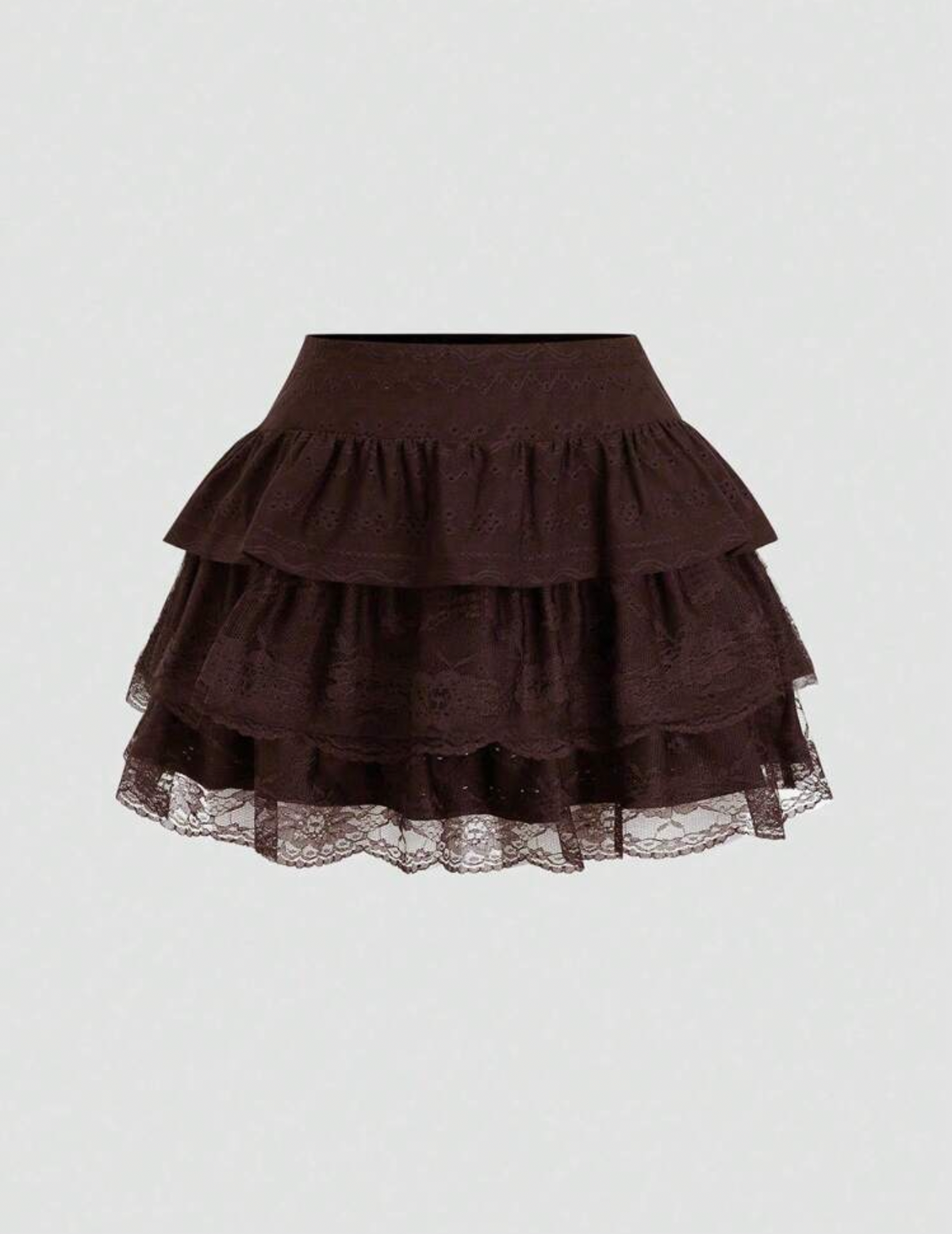 Falda cafe de encaje