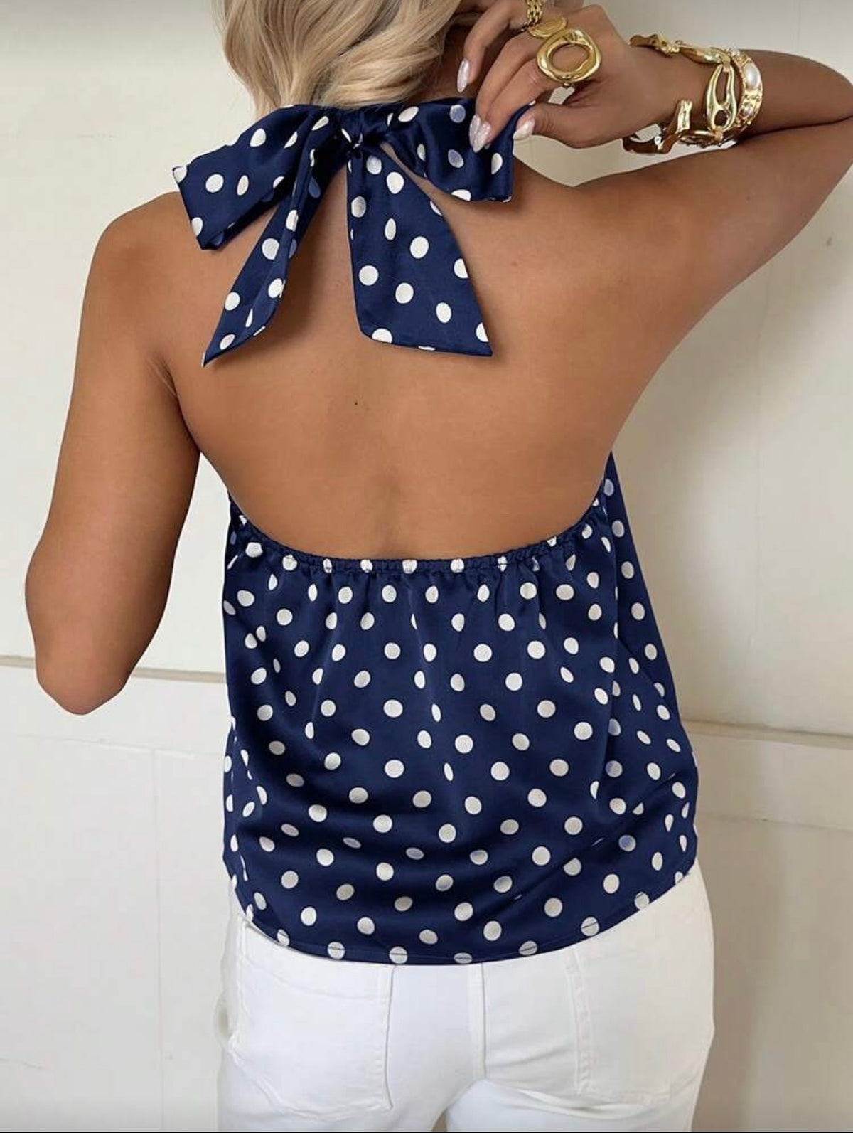Blusas halter de puntos