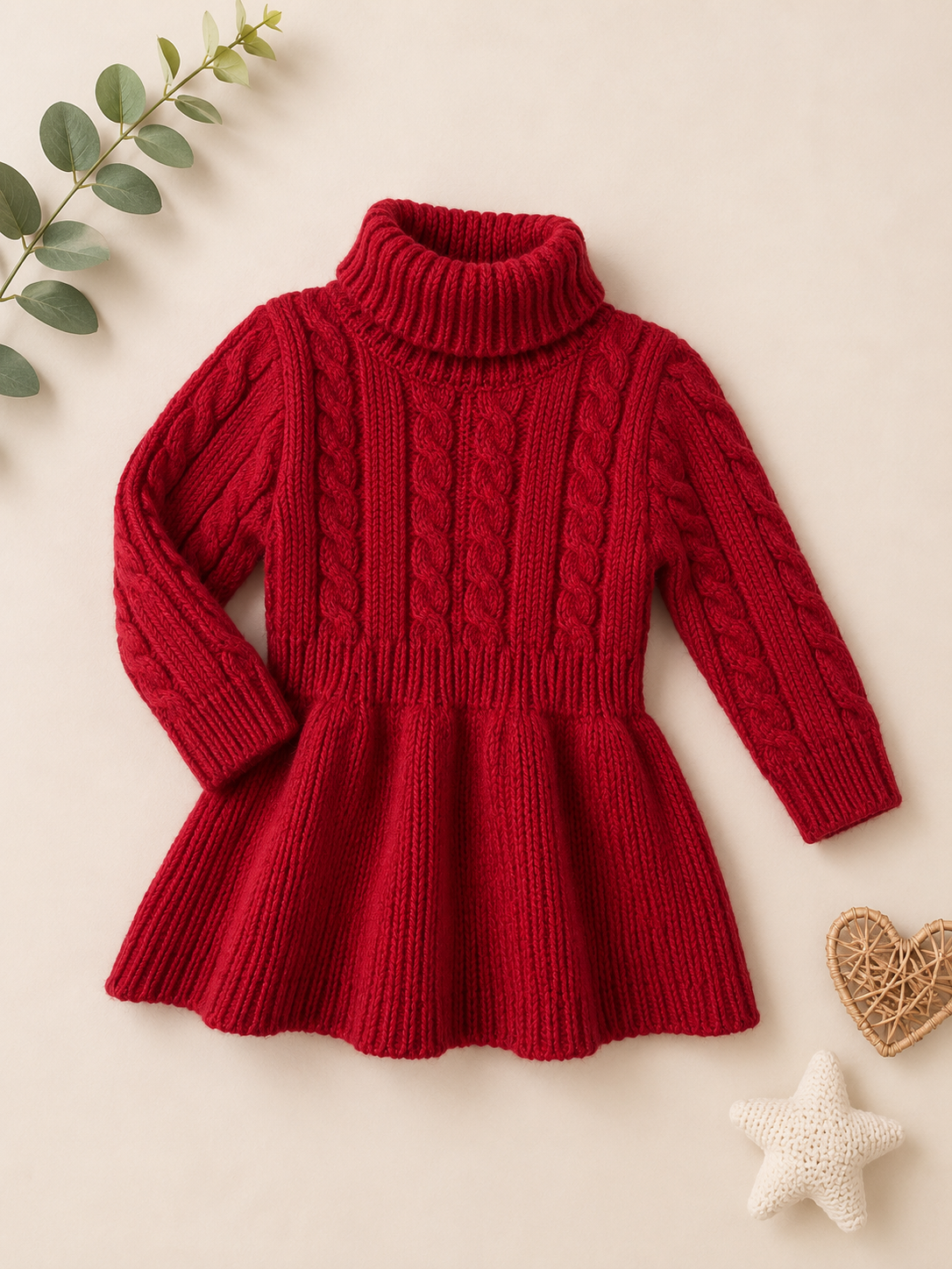Vestido de suéter rojo