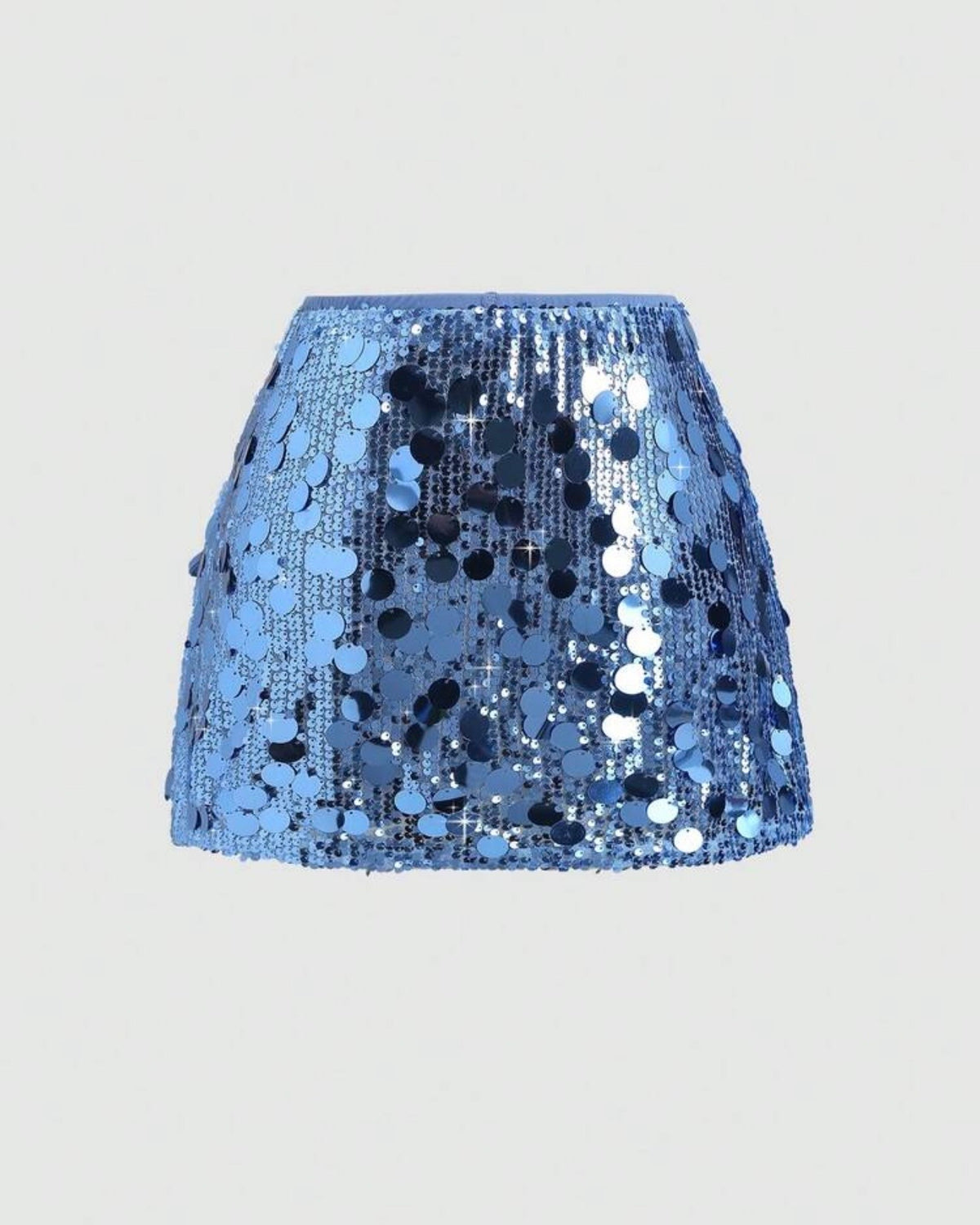 Falda celeste de lentejuelas