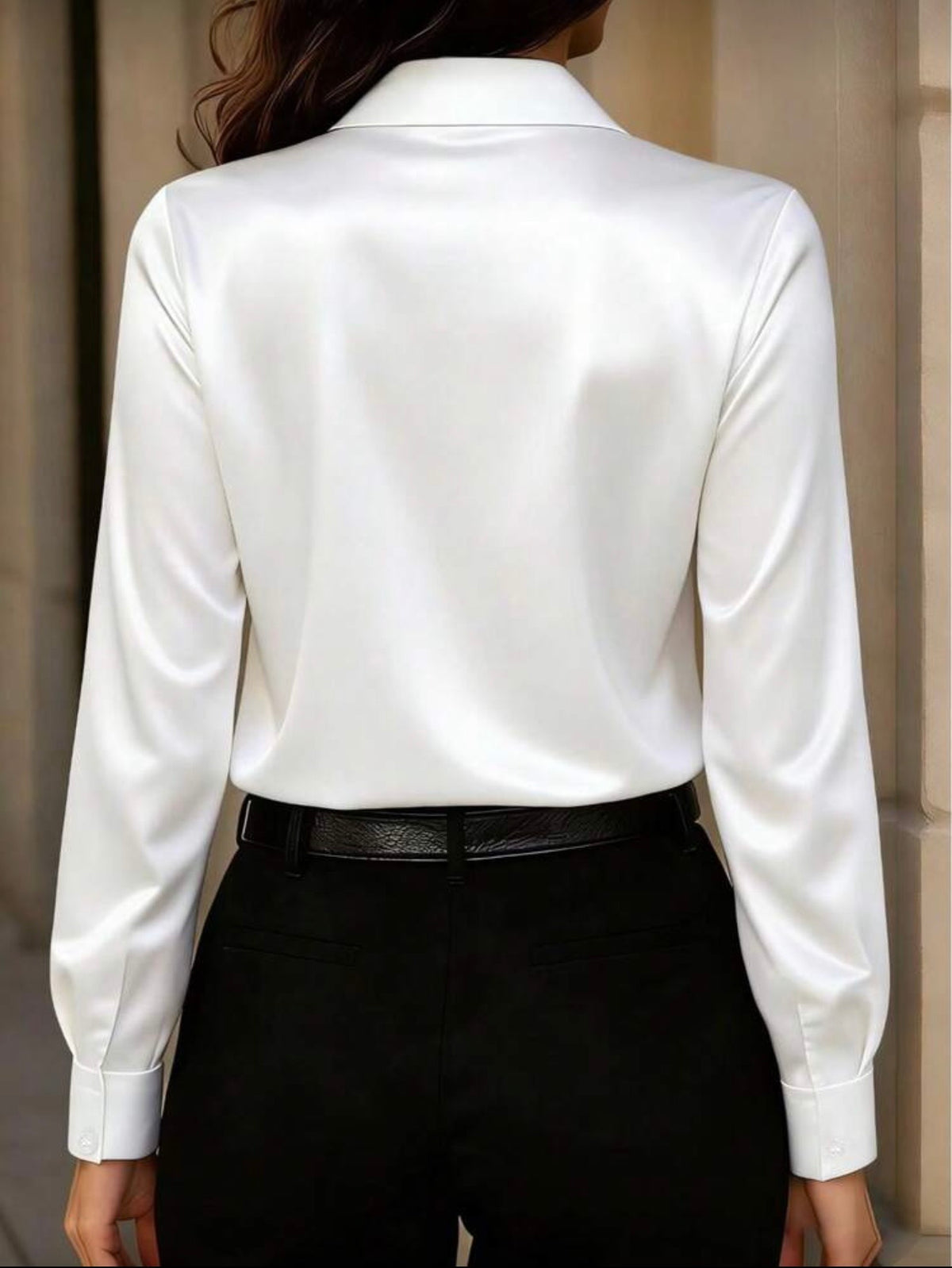 Camisa manga larga satin