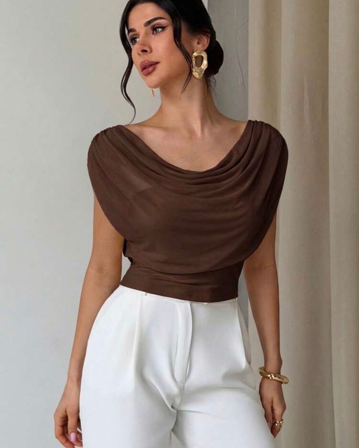 Blusa café firerie