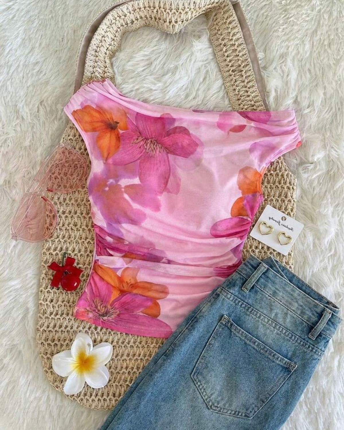 Blusa asimétrica rosada