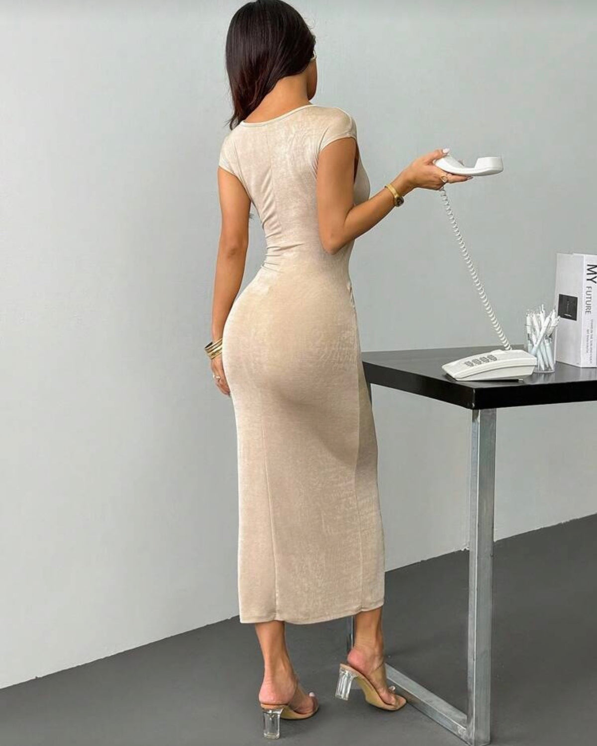 Vestido beige
