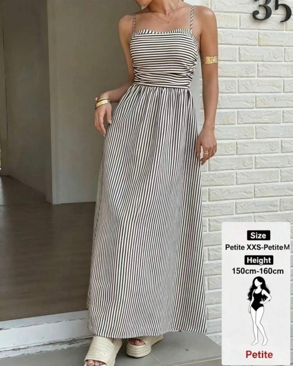 Vestido de rayas negras