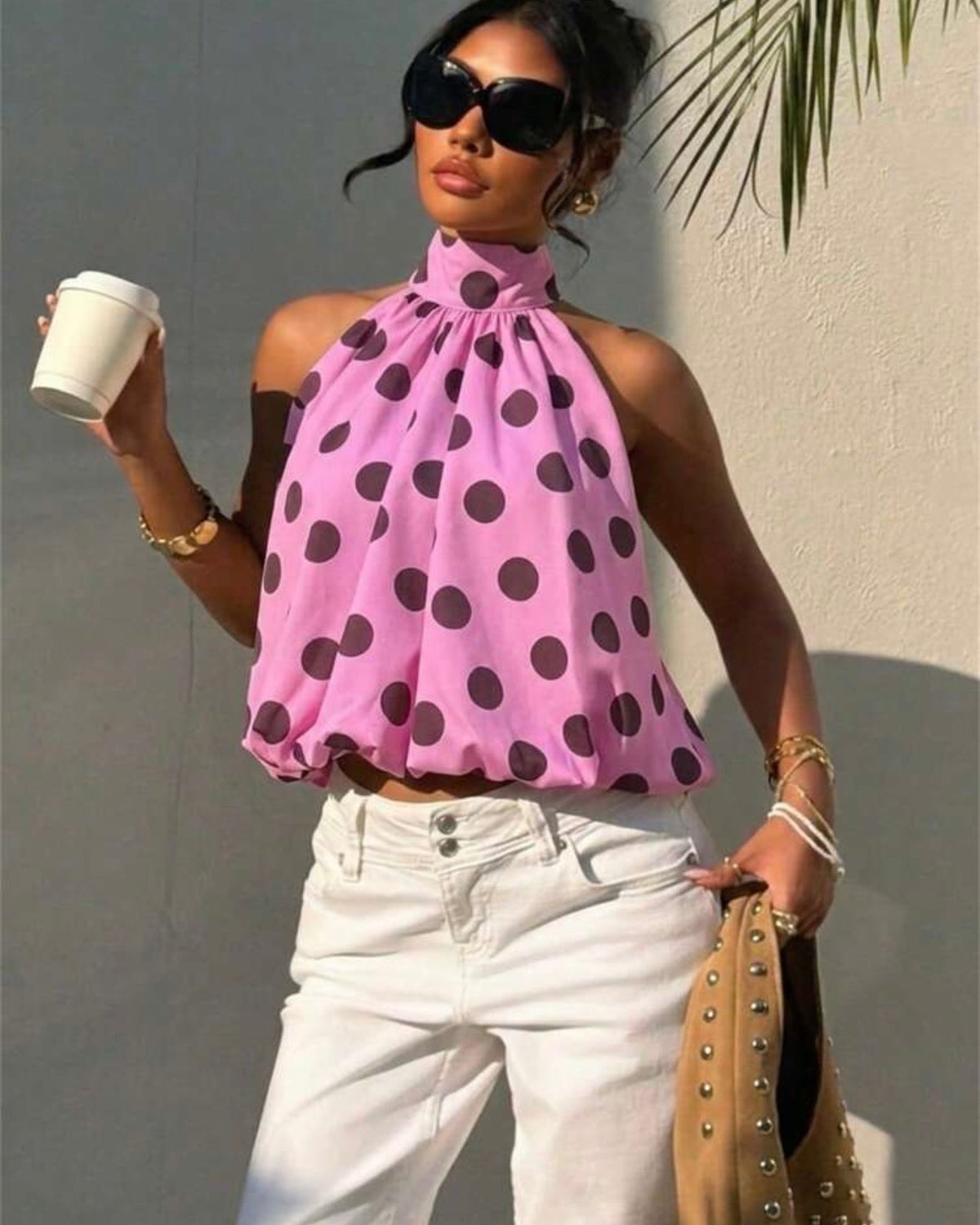 Blusa rosada con pelotas