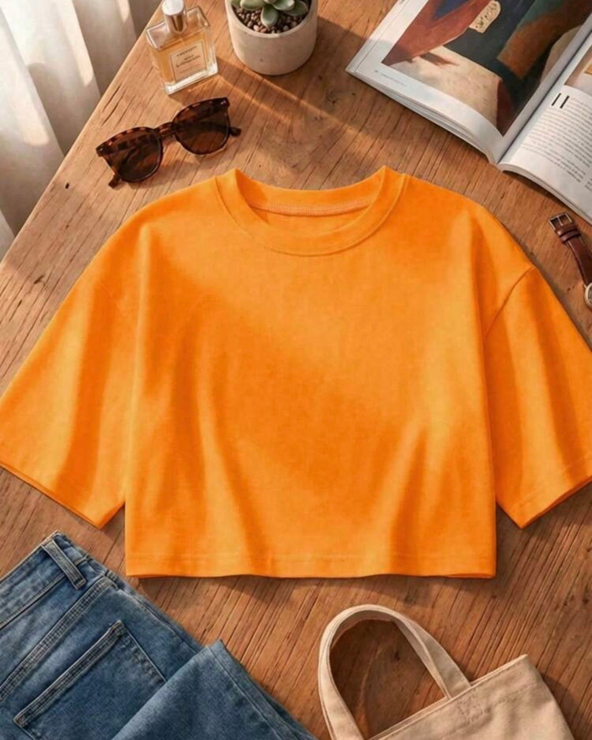 Camisa corta cuello redondo
