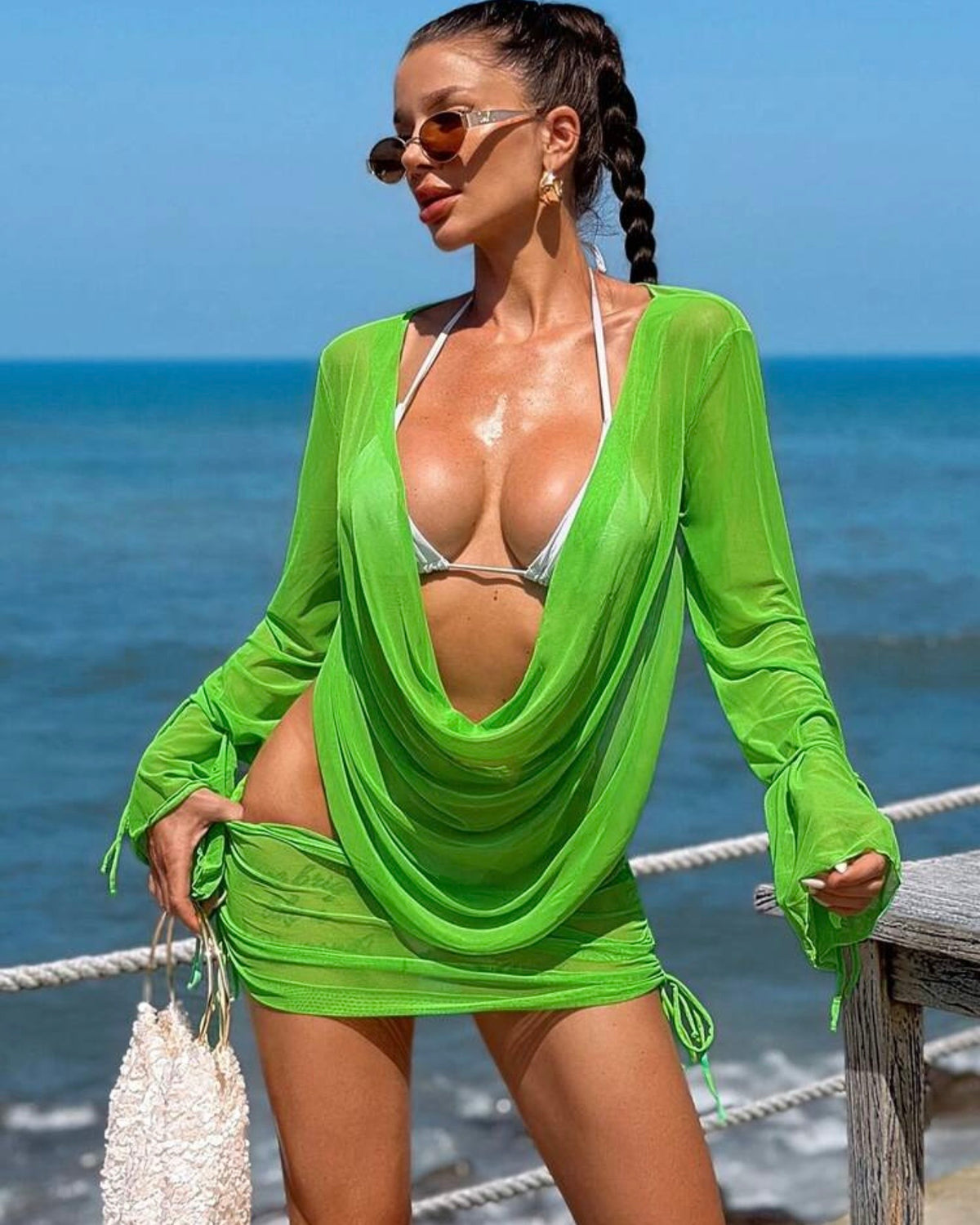 Conjunto verde salida de playa