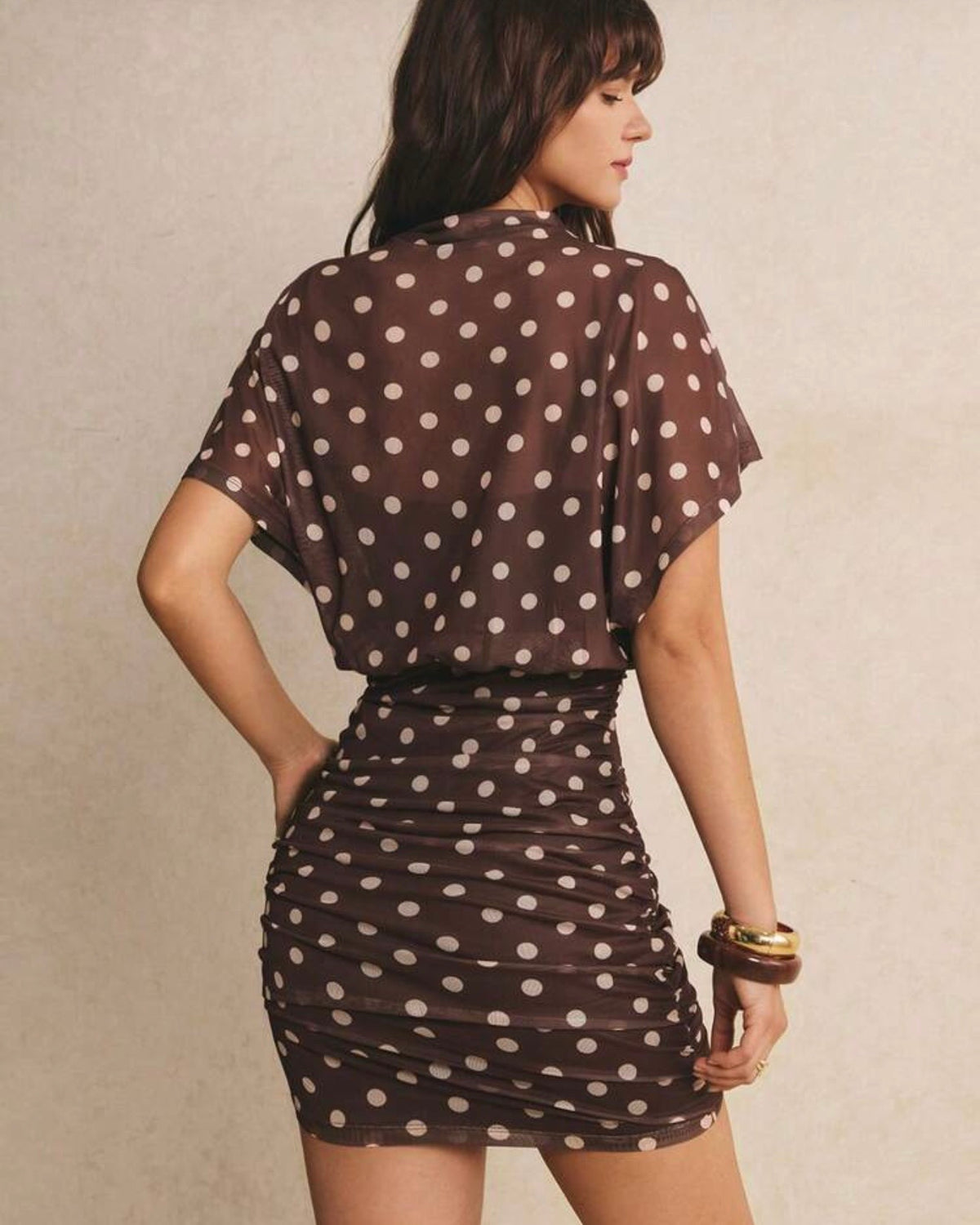 Vestido corto café