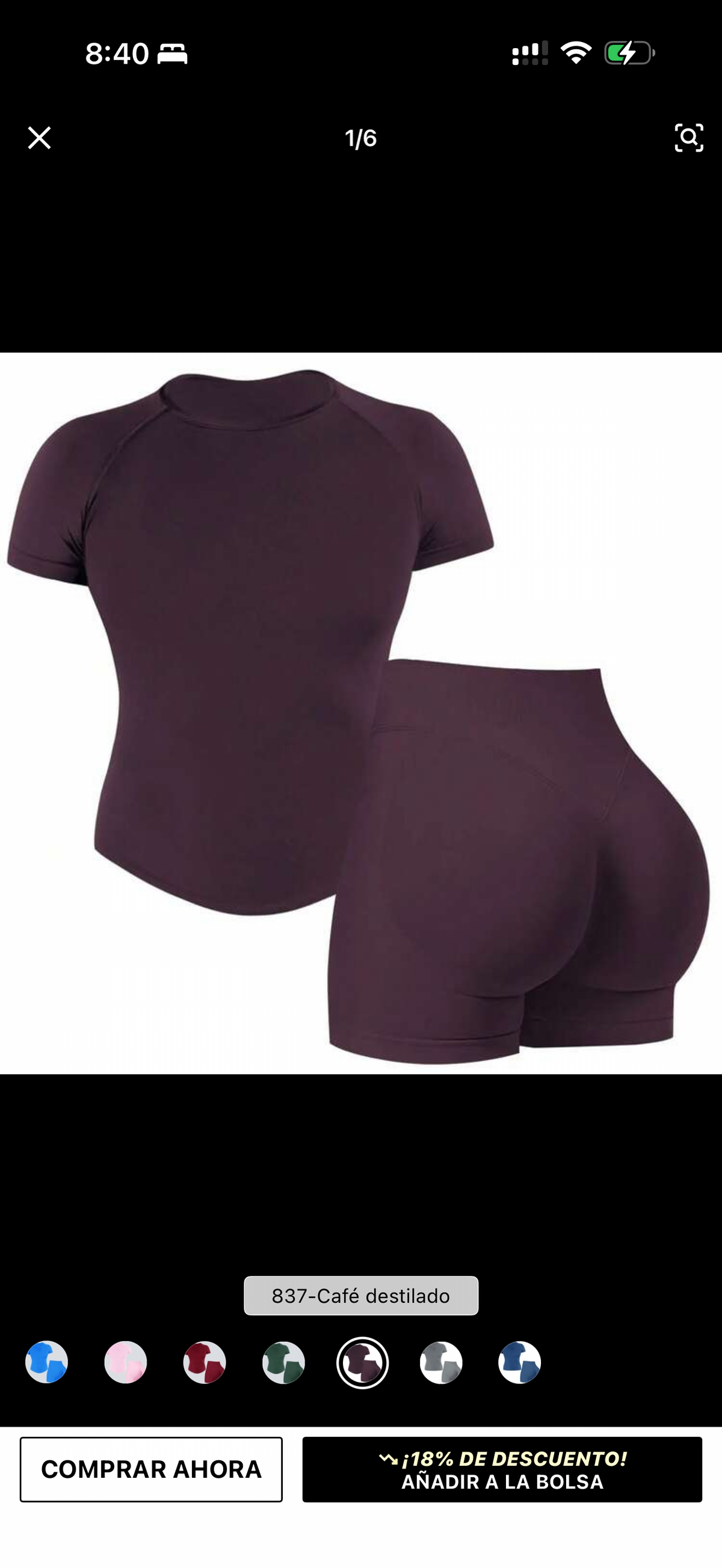 Conjunto deportivo morado camisa y short