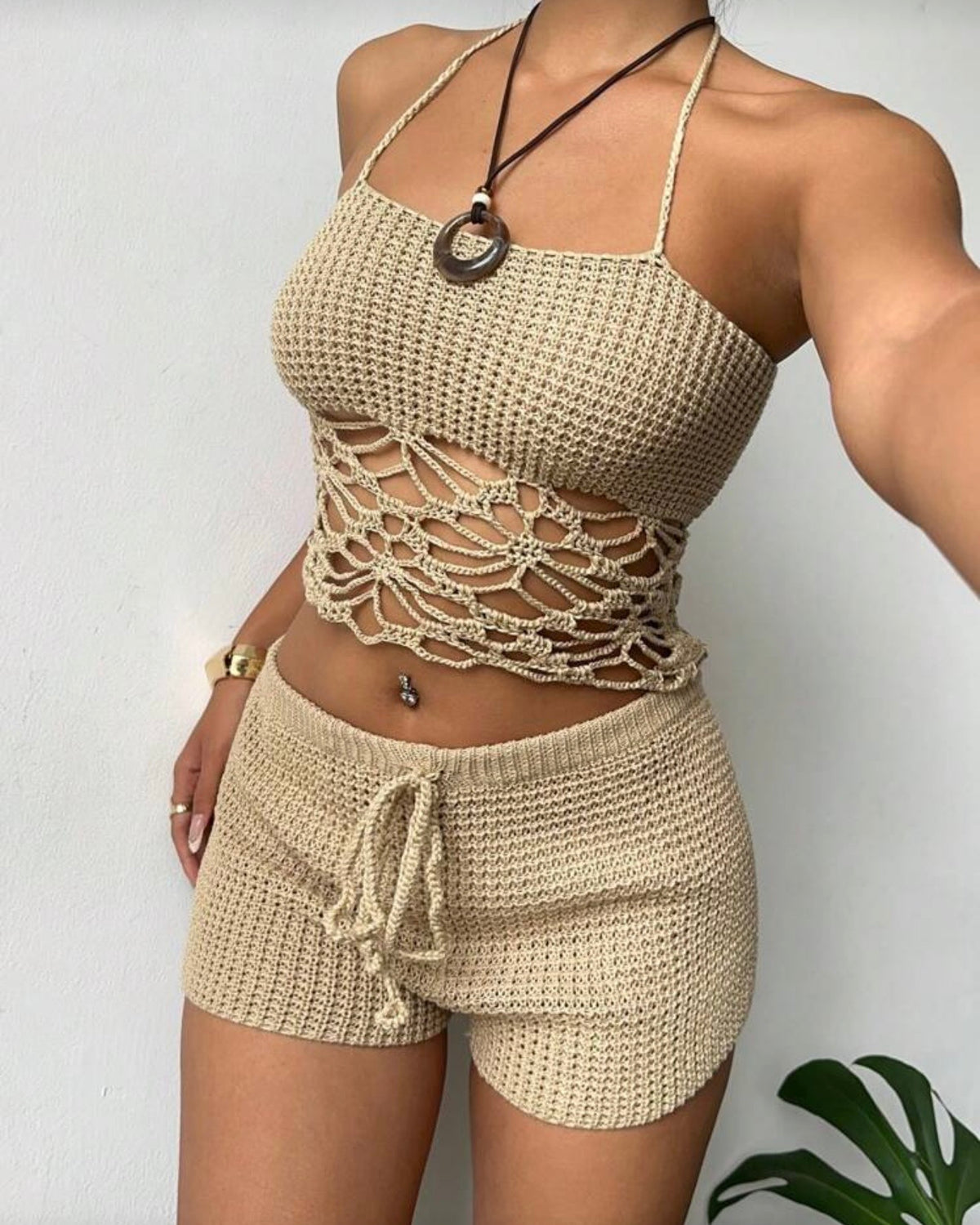 Conjunto de verano café