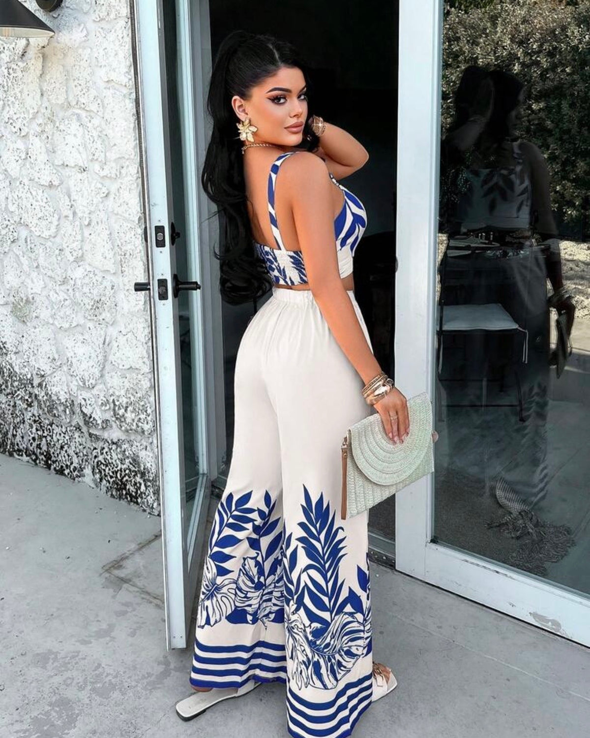 Conjunto flores azules