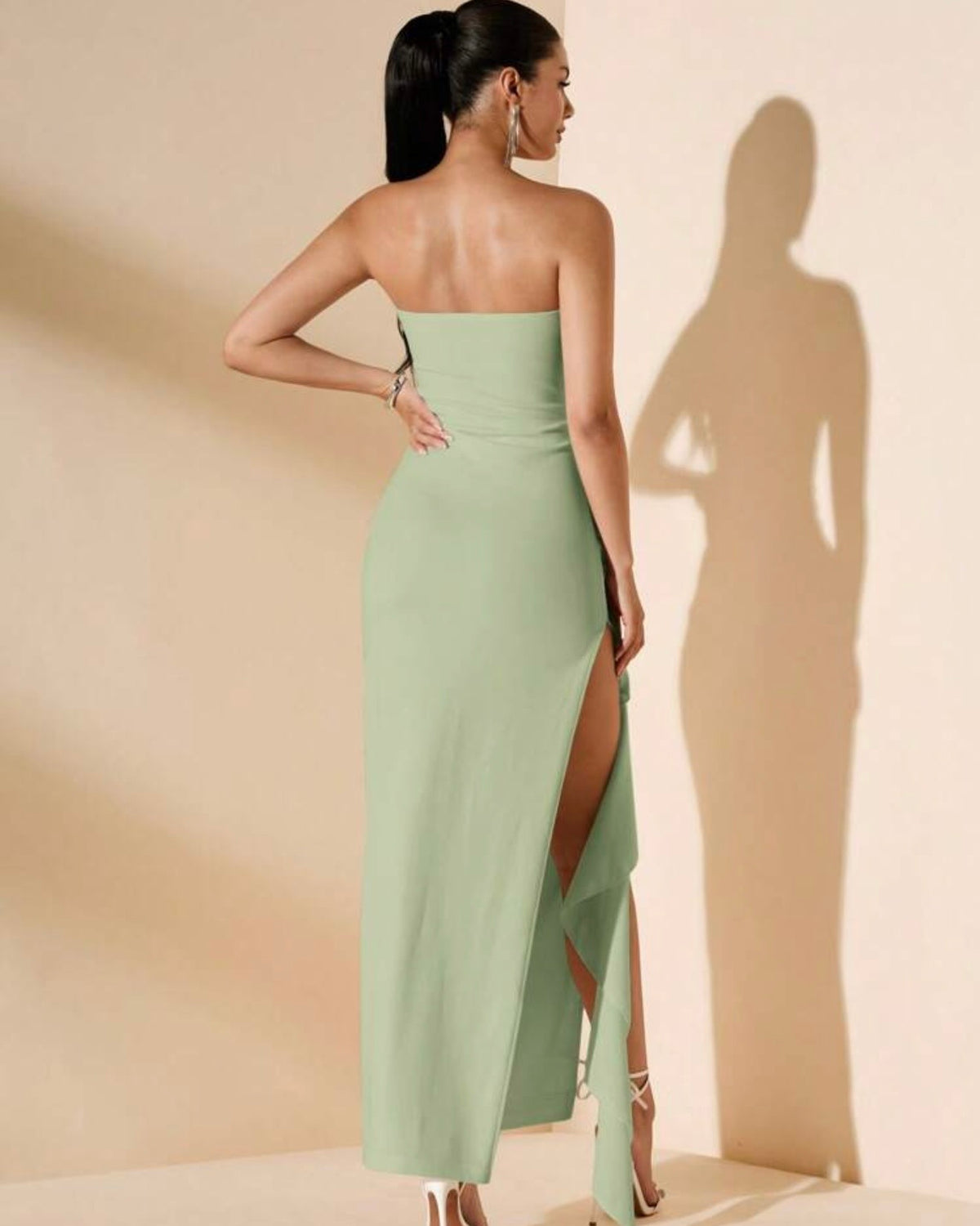 Vestido verde straple