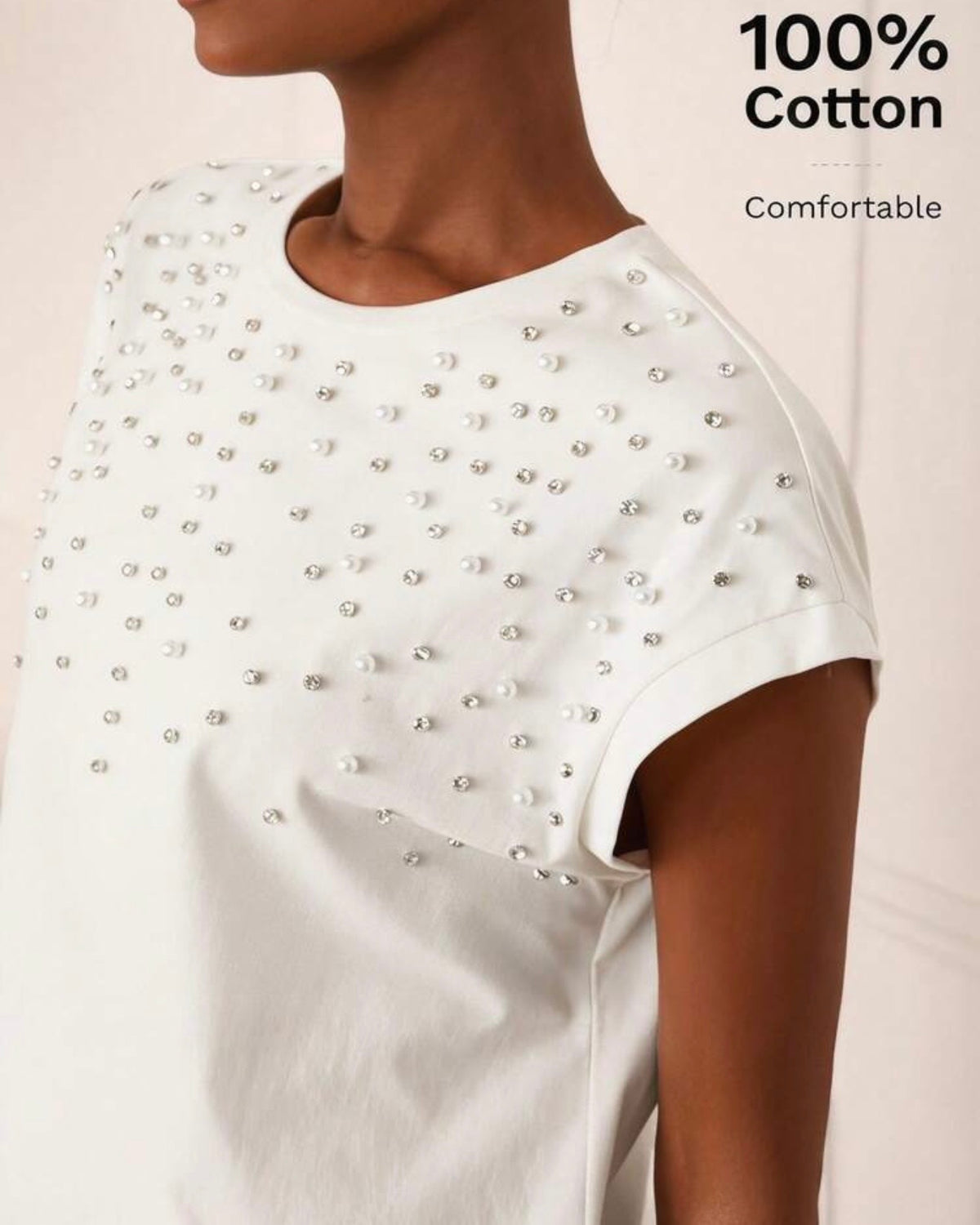 Blusa con perlas arriba