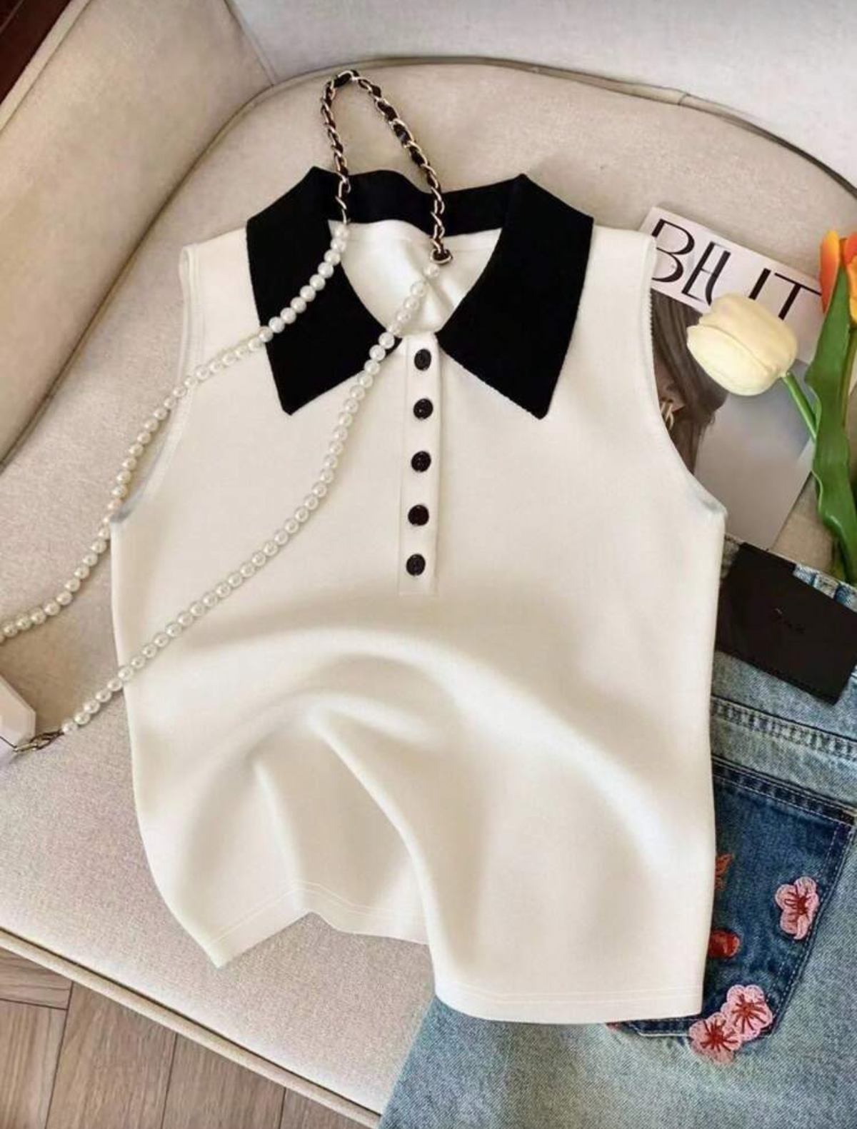 Blusa con cuello