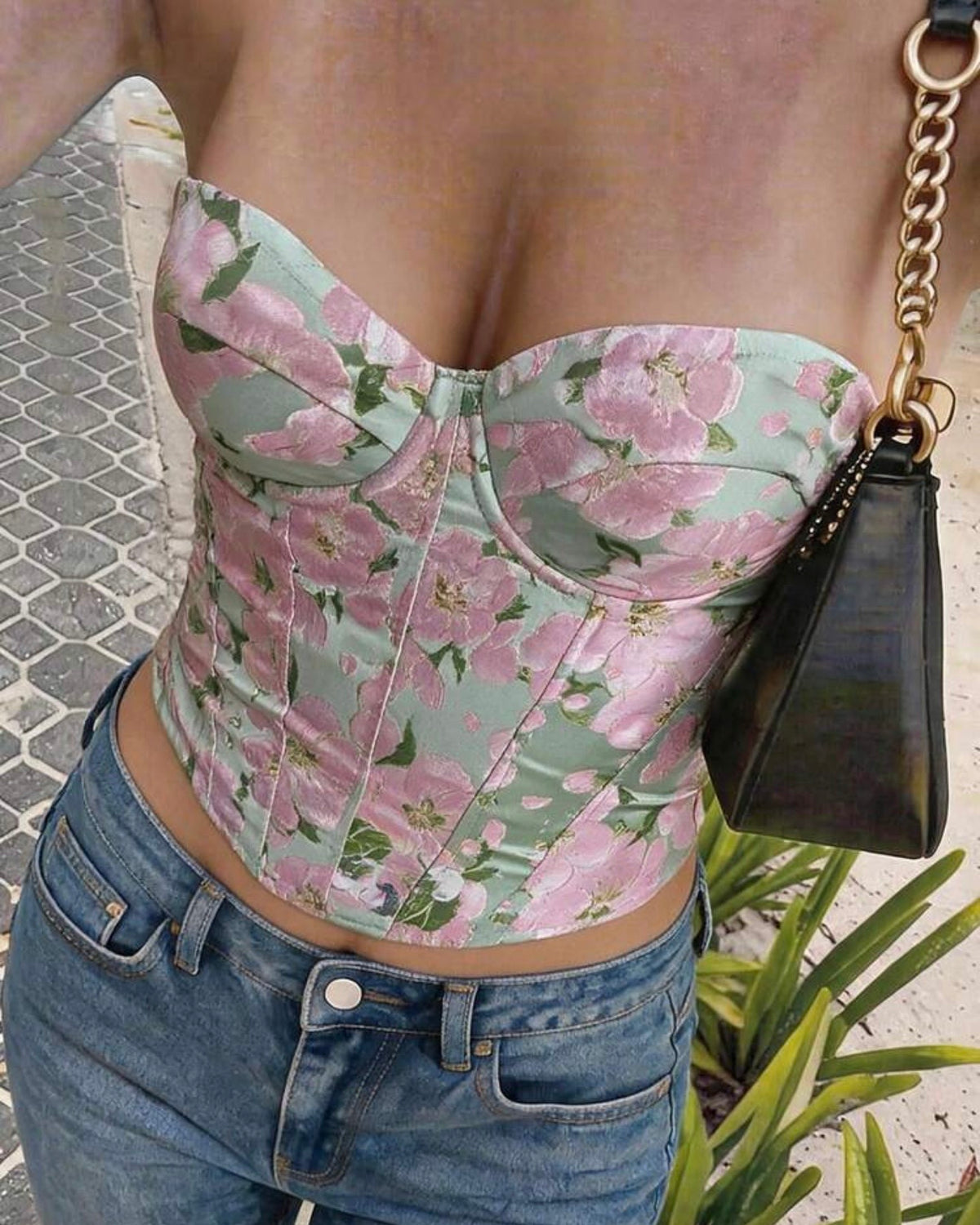 Corset bae floreado
