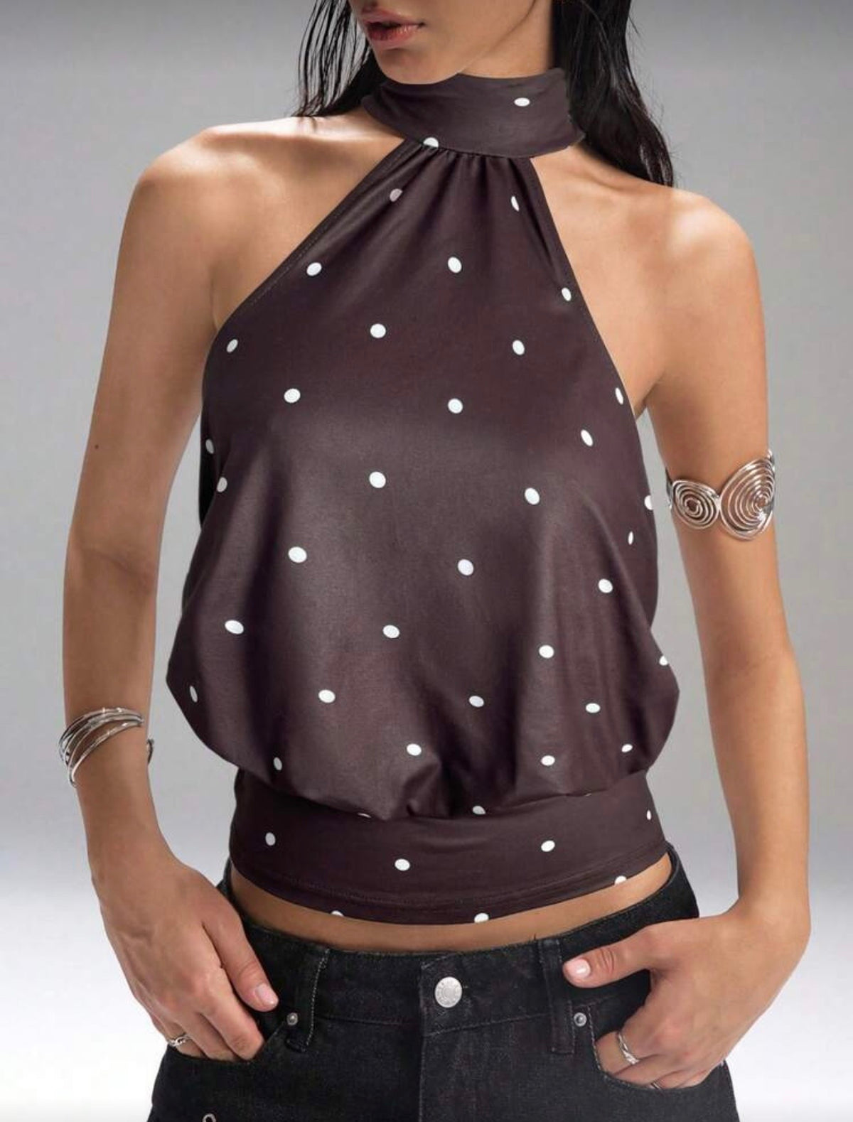 Blusa halter de puntos