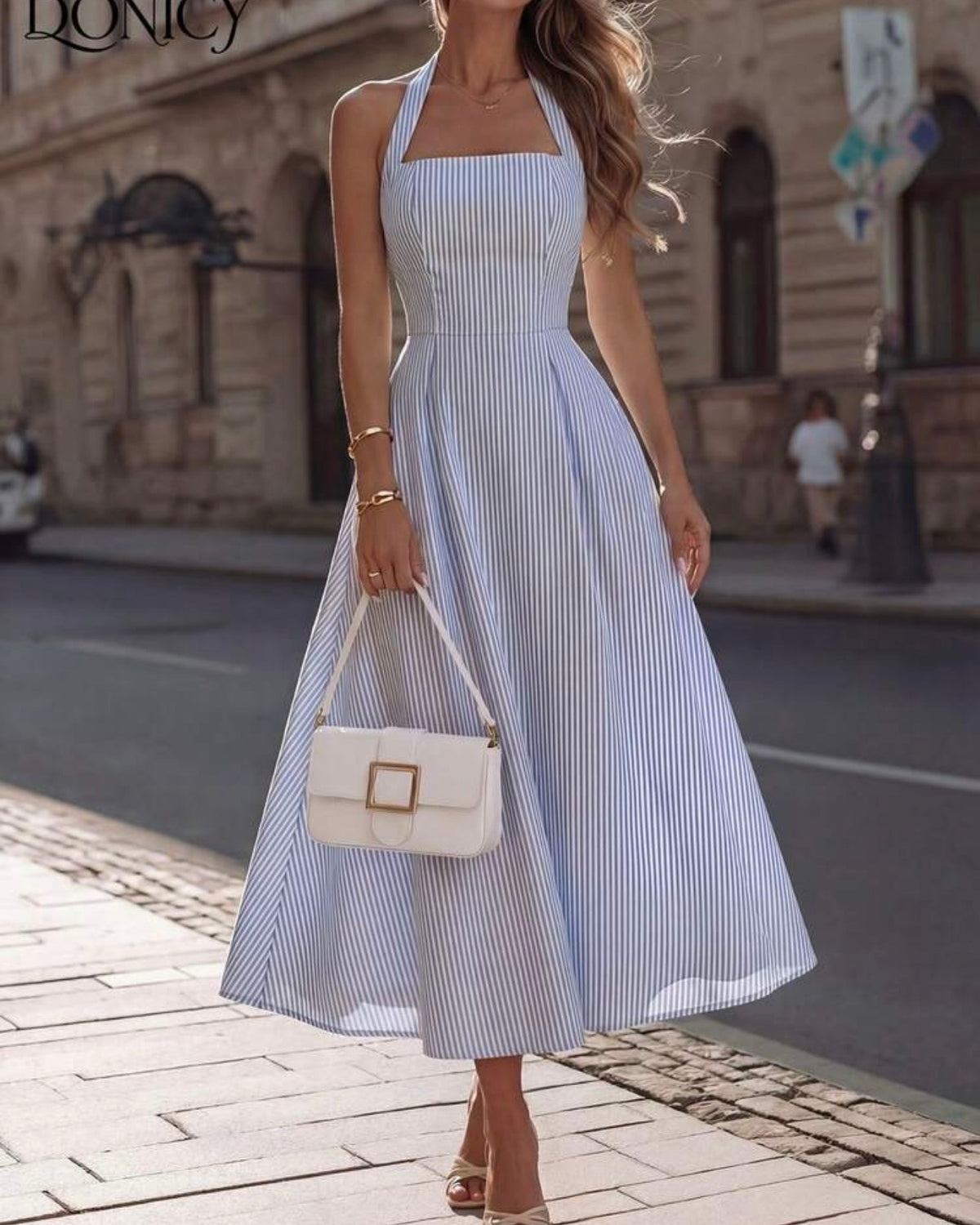 Vestido rayas azules