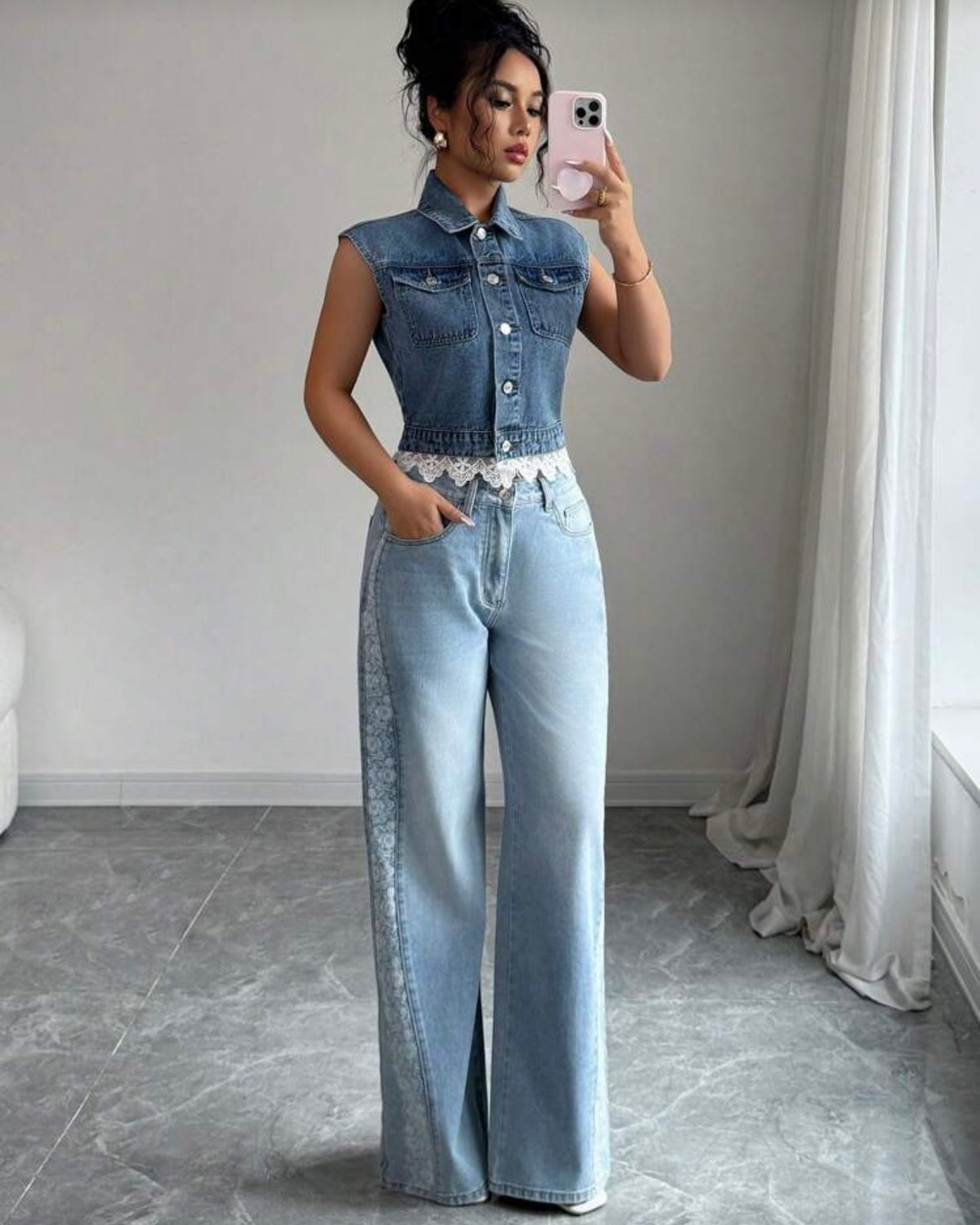 Jeans con encaje