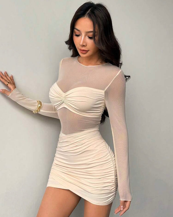 Vestido beige corto