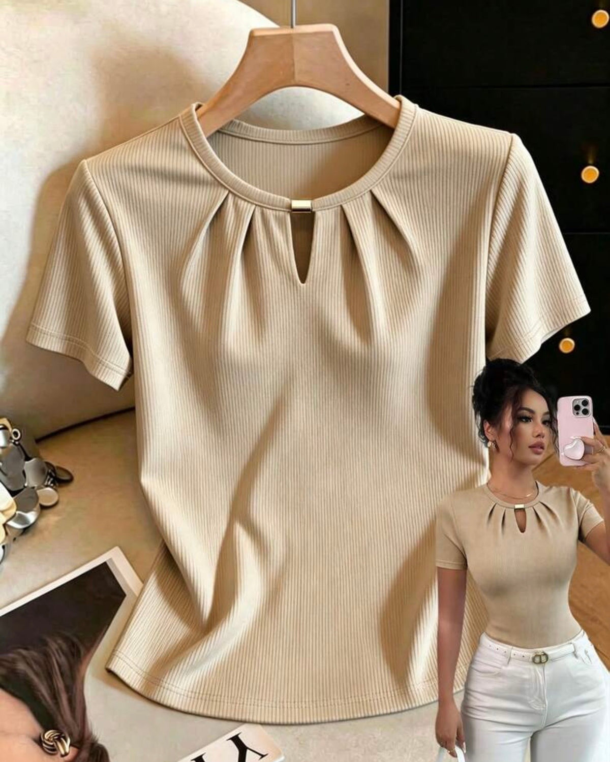 Blusa francilia caqui