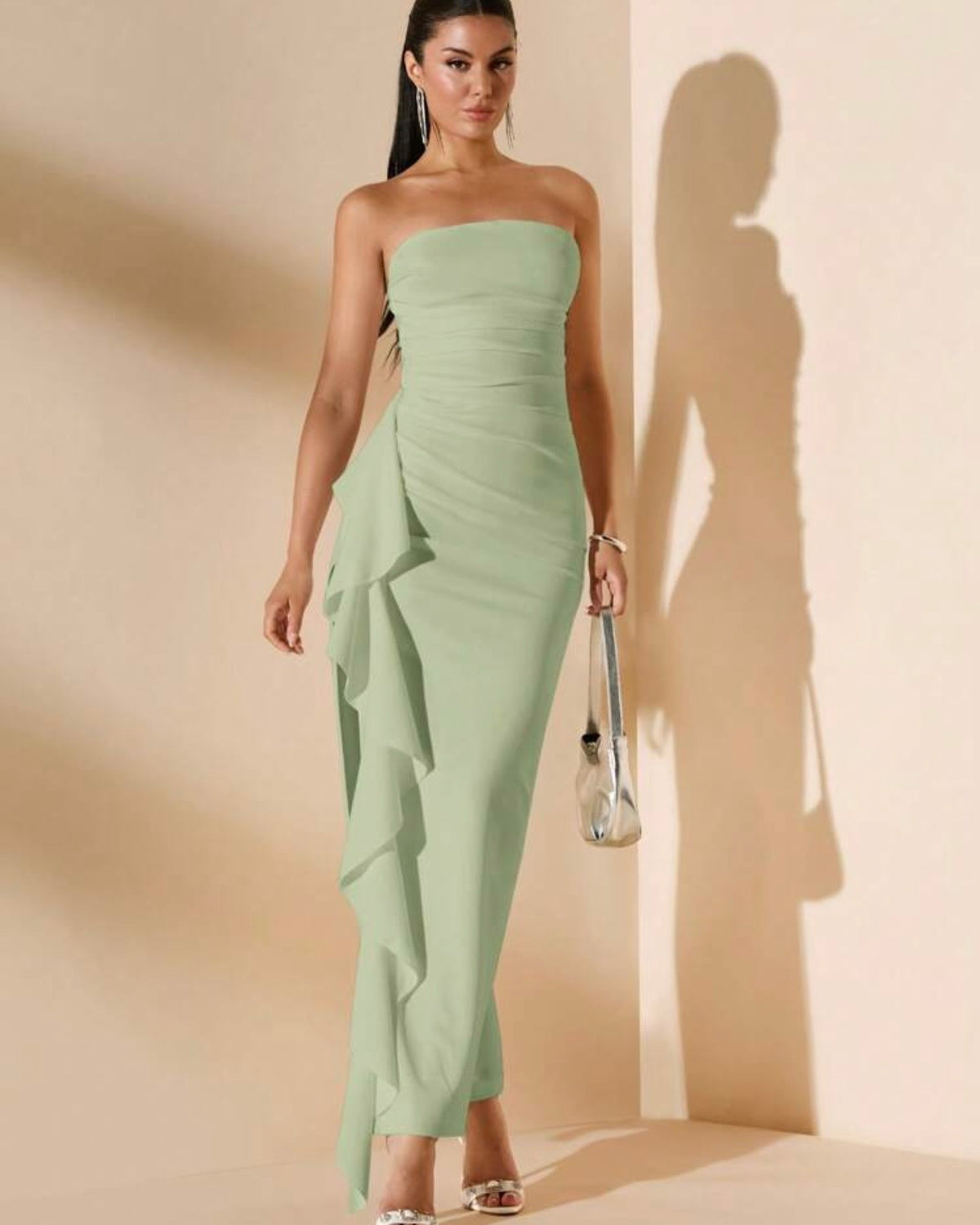Vestido verde straple