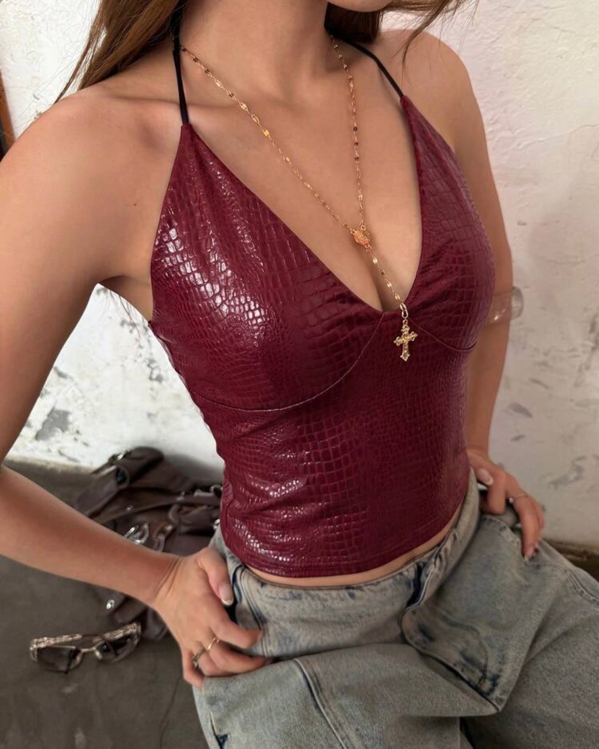 Blusa burdeos vino