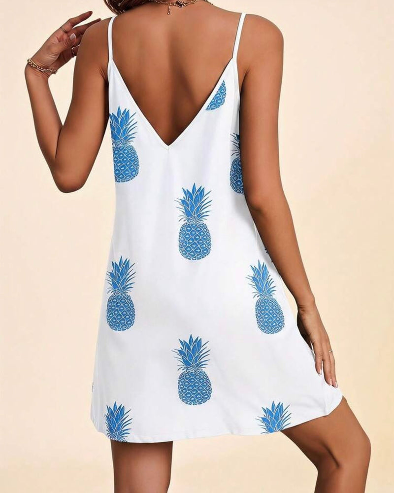 Vestido piñas azules