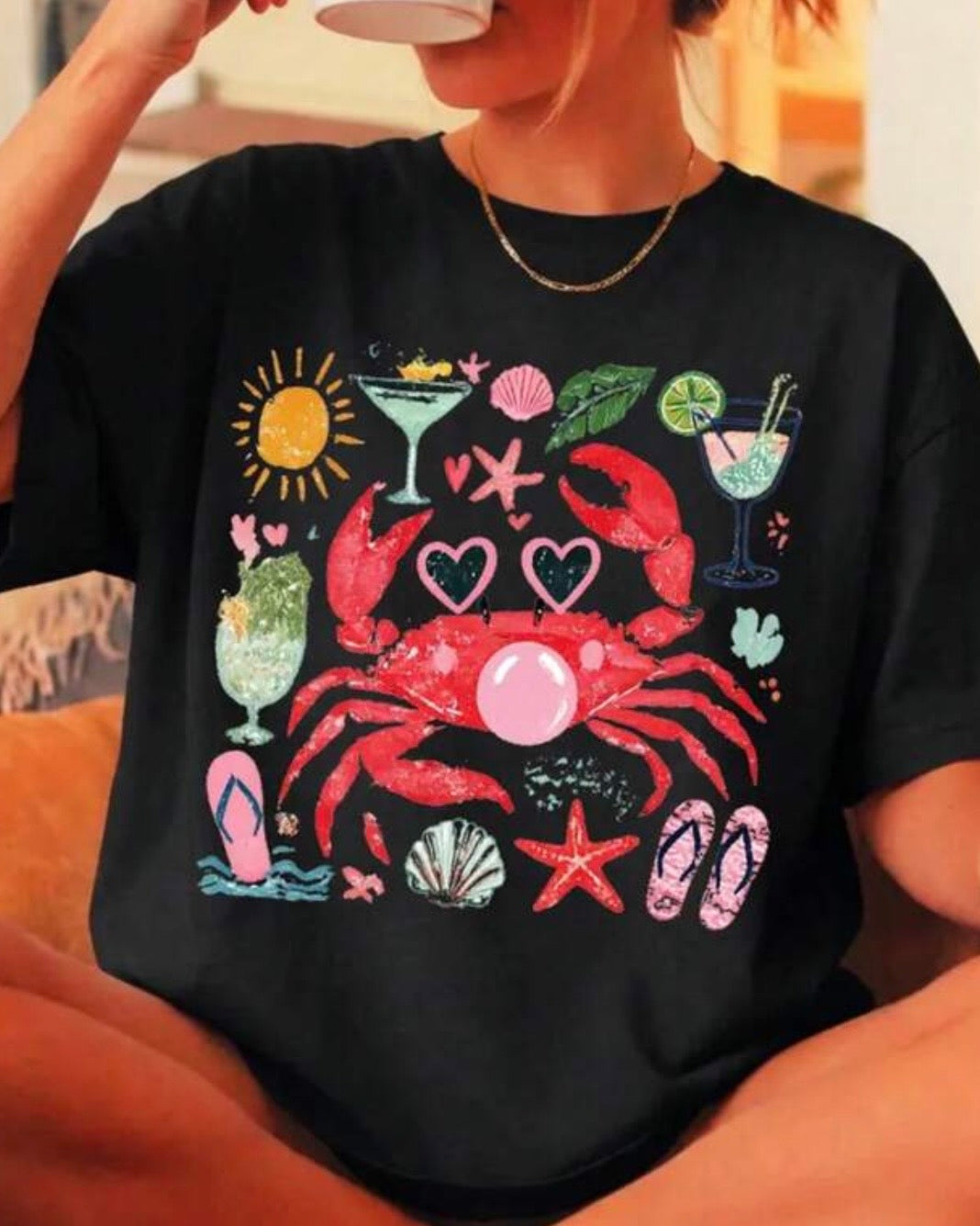 Camisa estampado de cangrejo