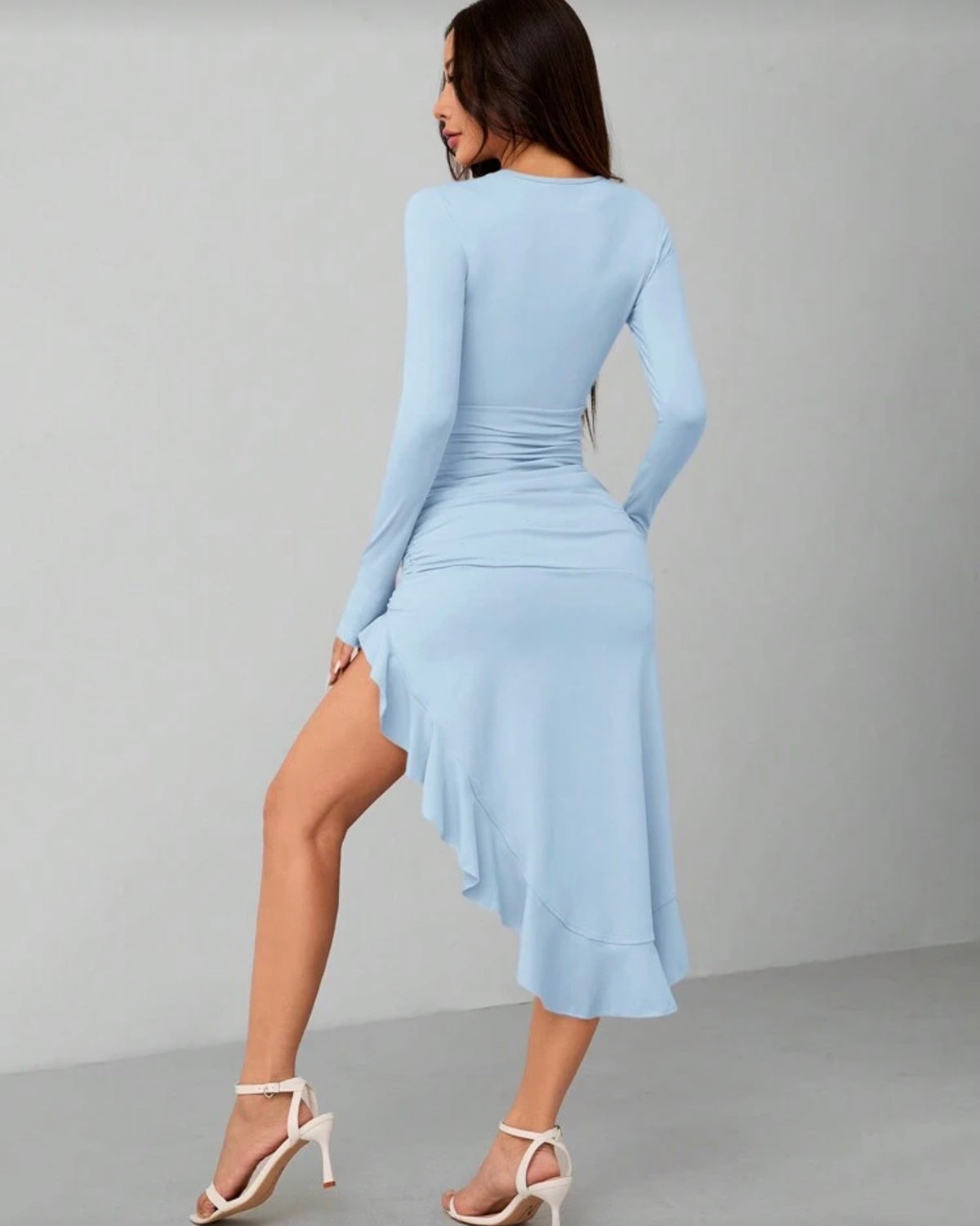 Vestido largo celeste