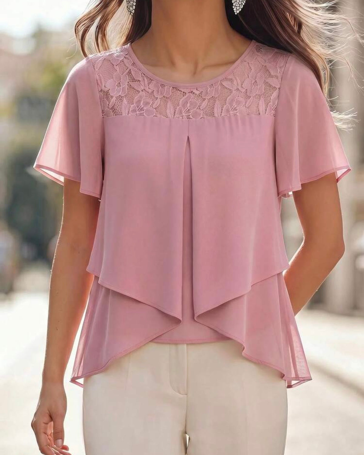 Blusa rosa elegante