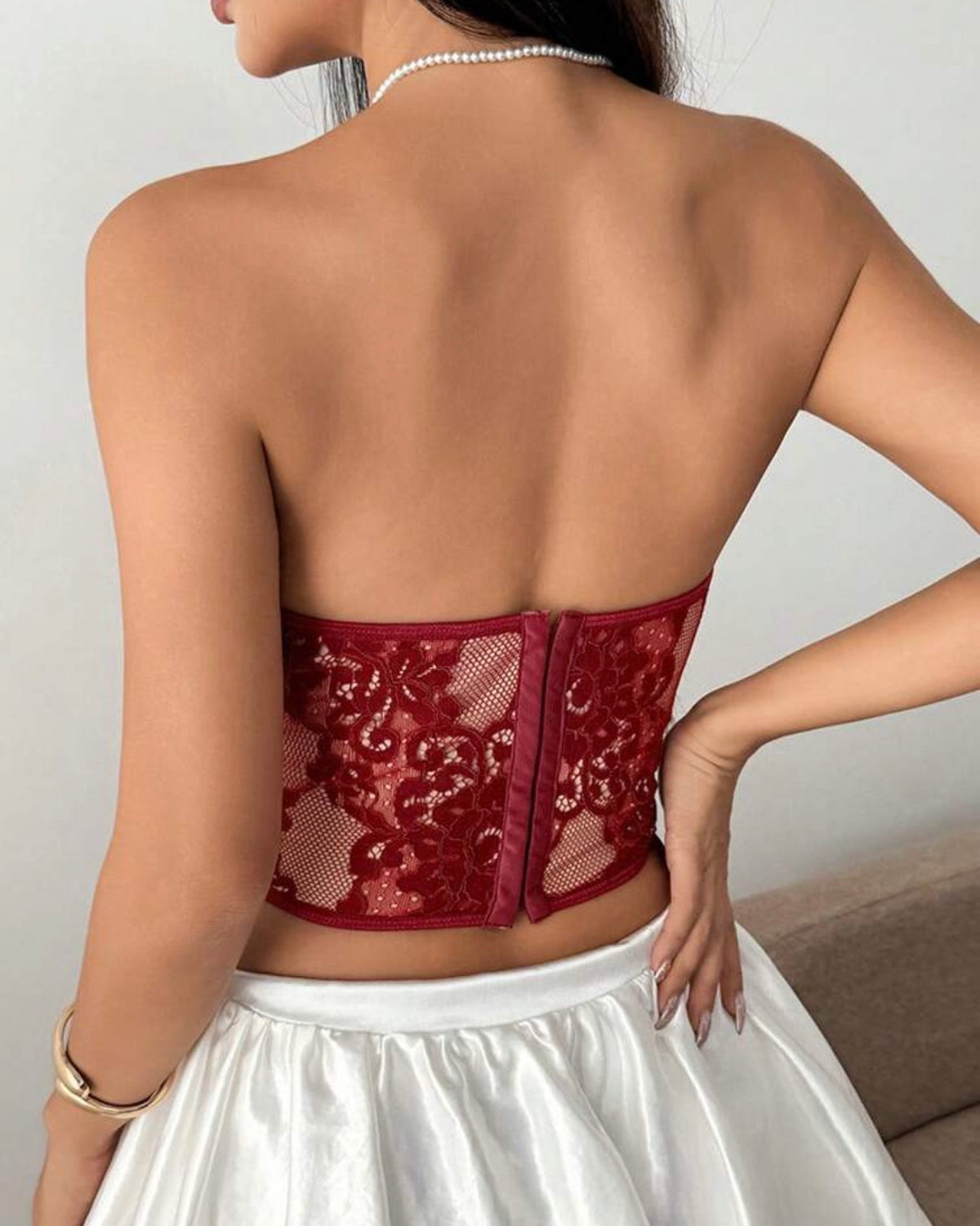 Corset rojo con encaje