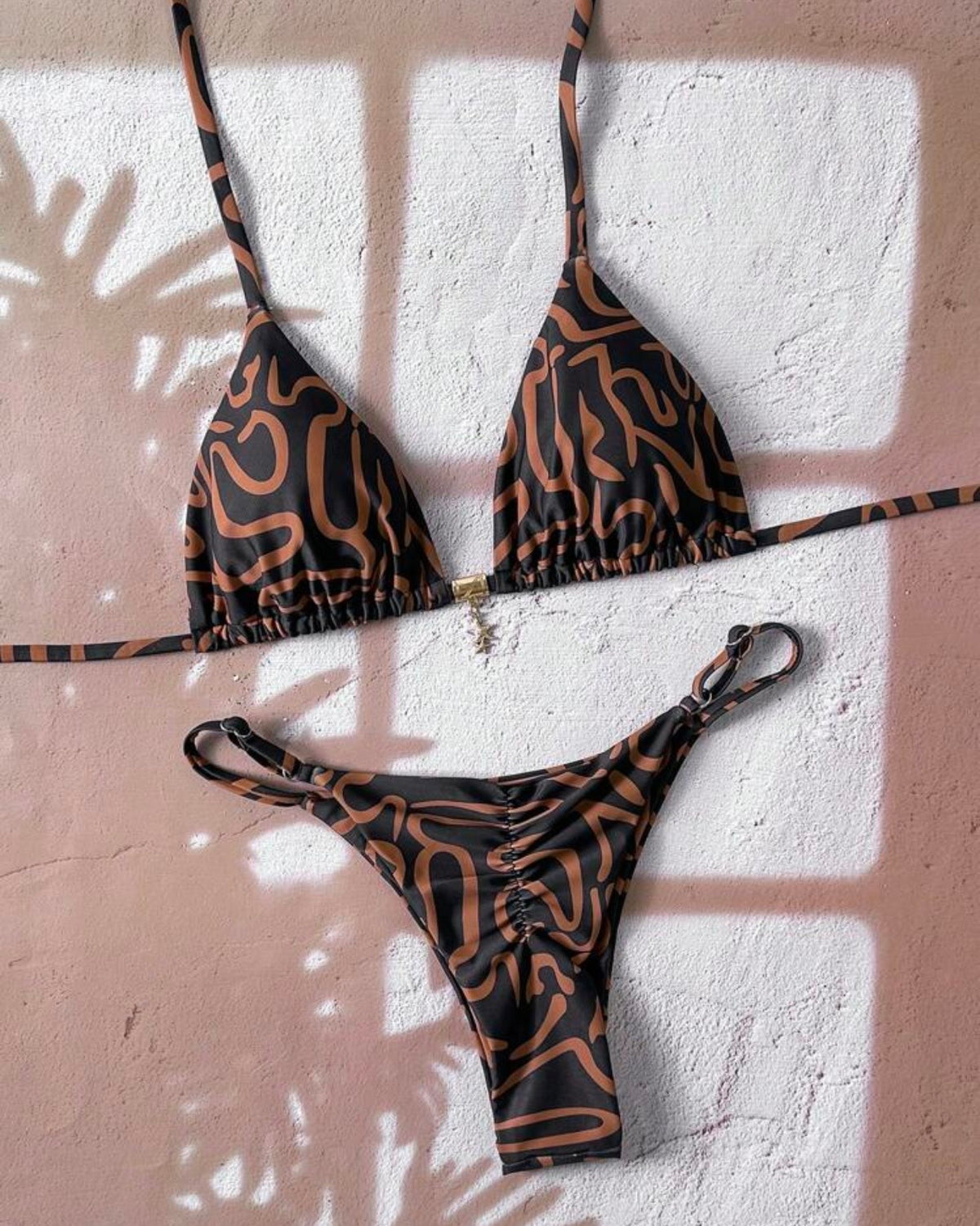 Traje de baño multicolor café