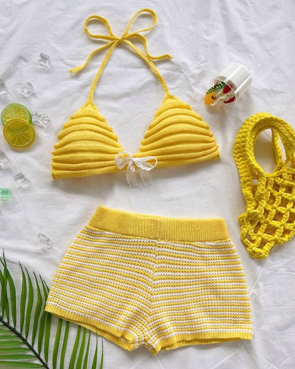 Conjunto playero amarillo