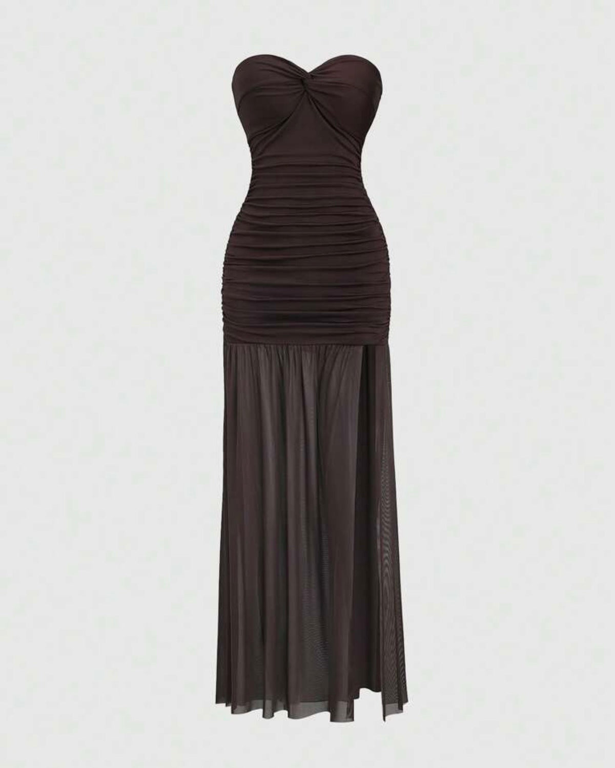 Vestido café straple