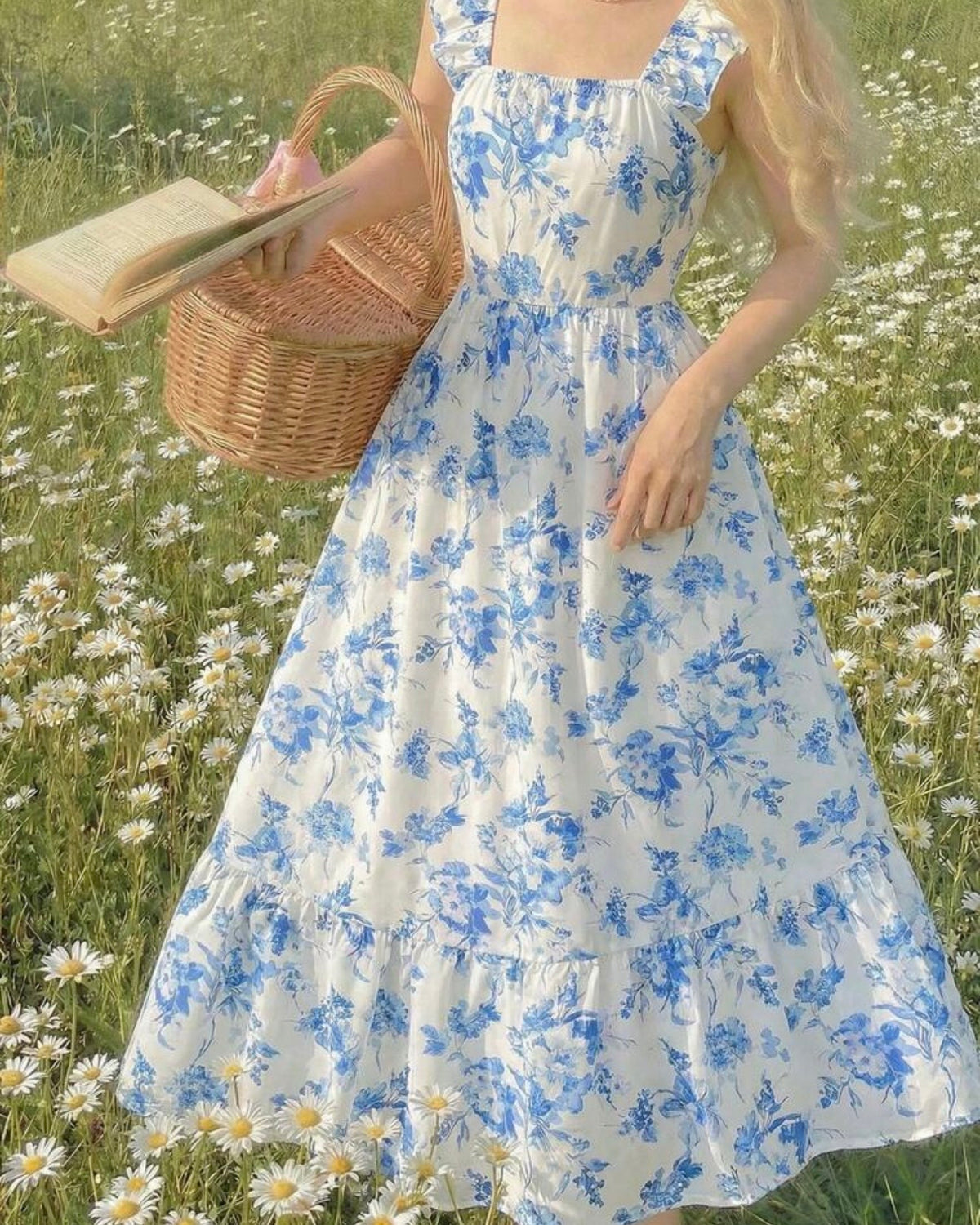 Vestido flores celestes