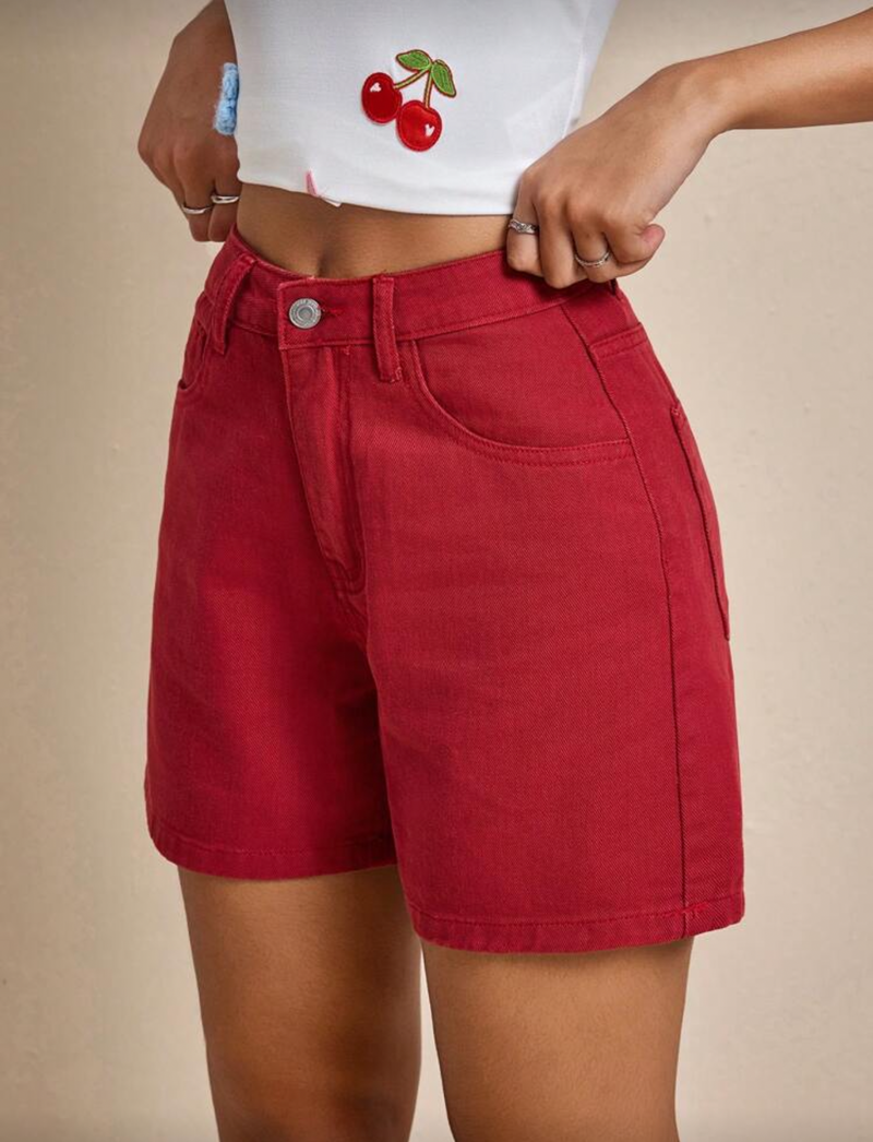 Short largo rojo