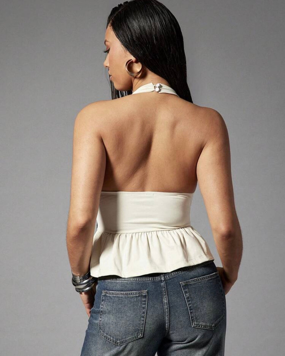 Top beige halter