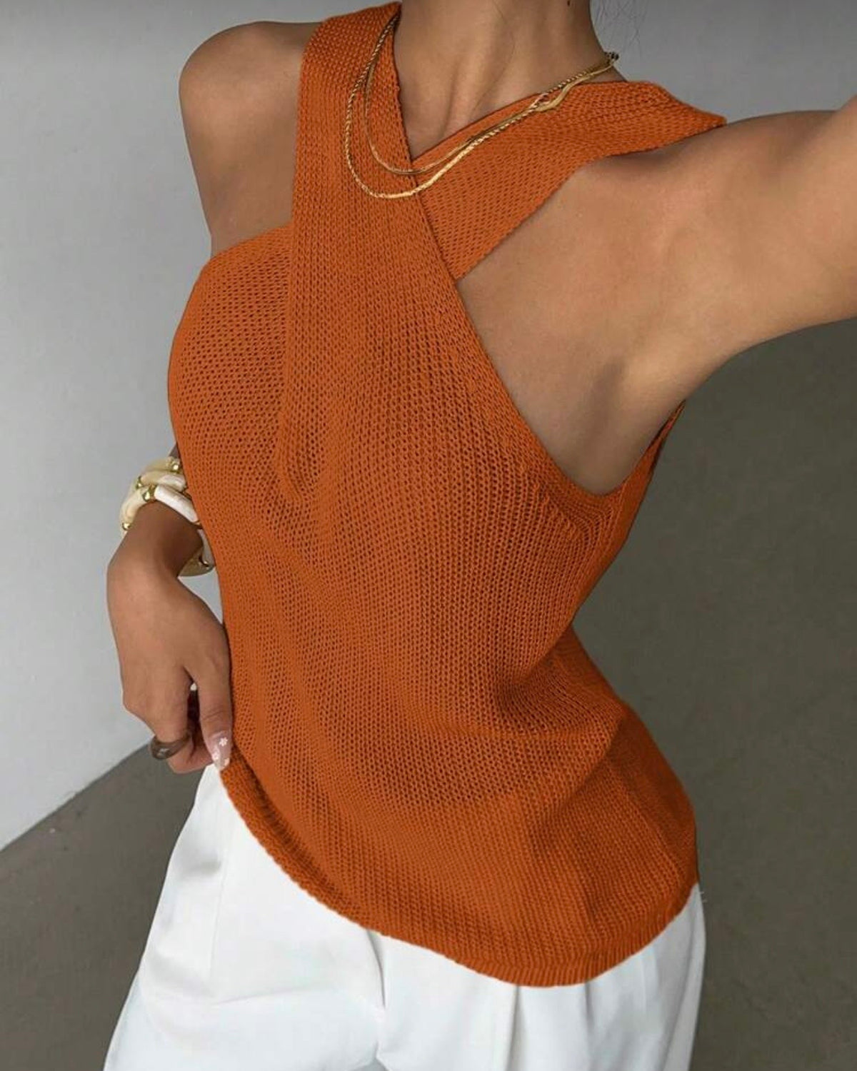 Blusa naranja Eleganza