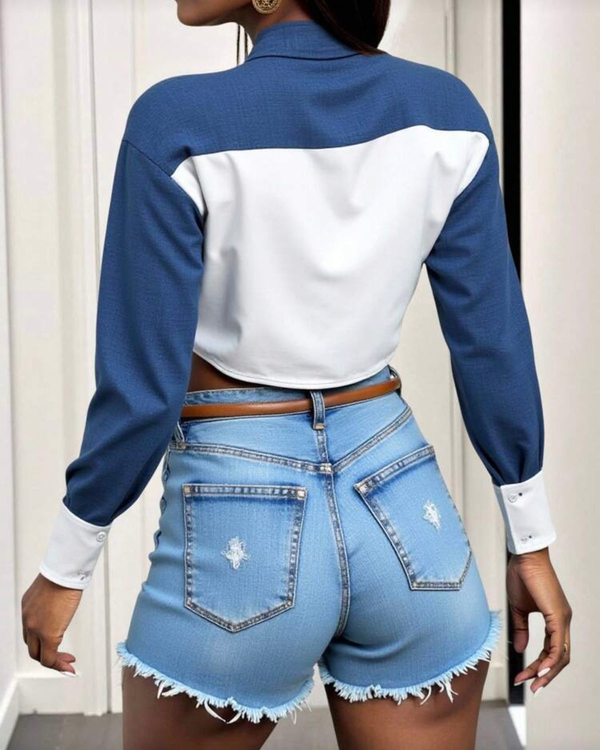 Camisa manga larga corta