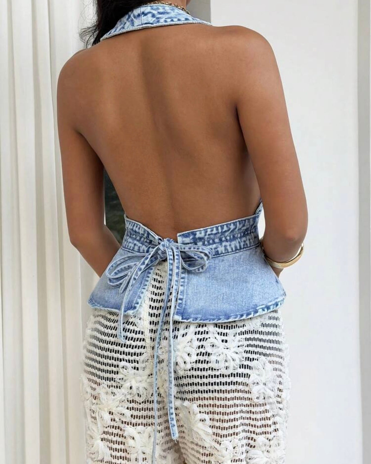 Top de mezclilla