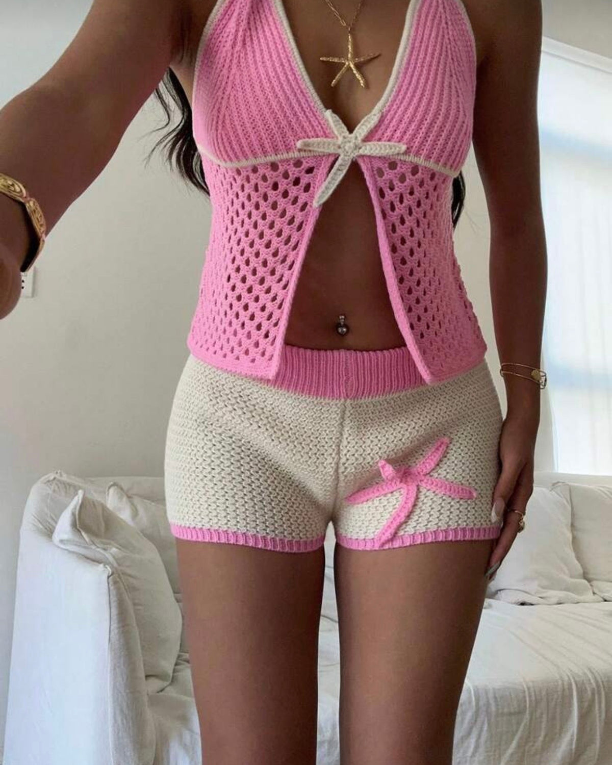 Conjunto rosa playero