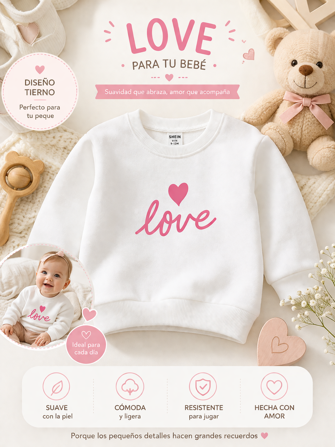 Suéter blanco de bebé